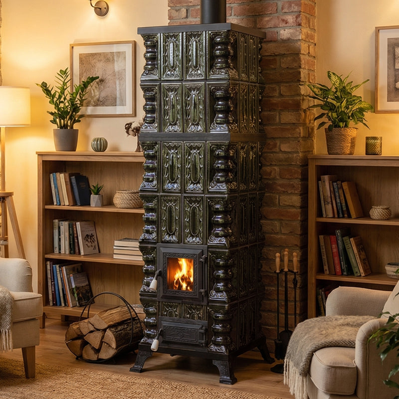 POÊLE CÉRAMIQUE MODÈLE 11 VERT 10 kW