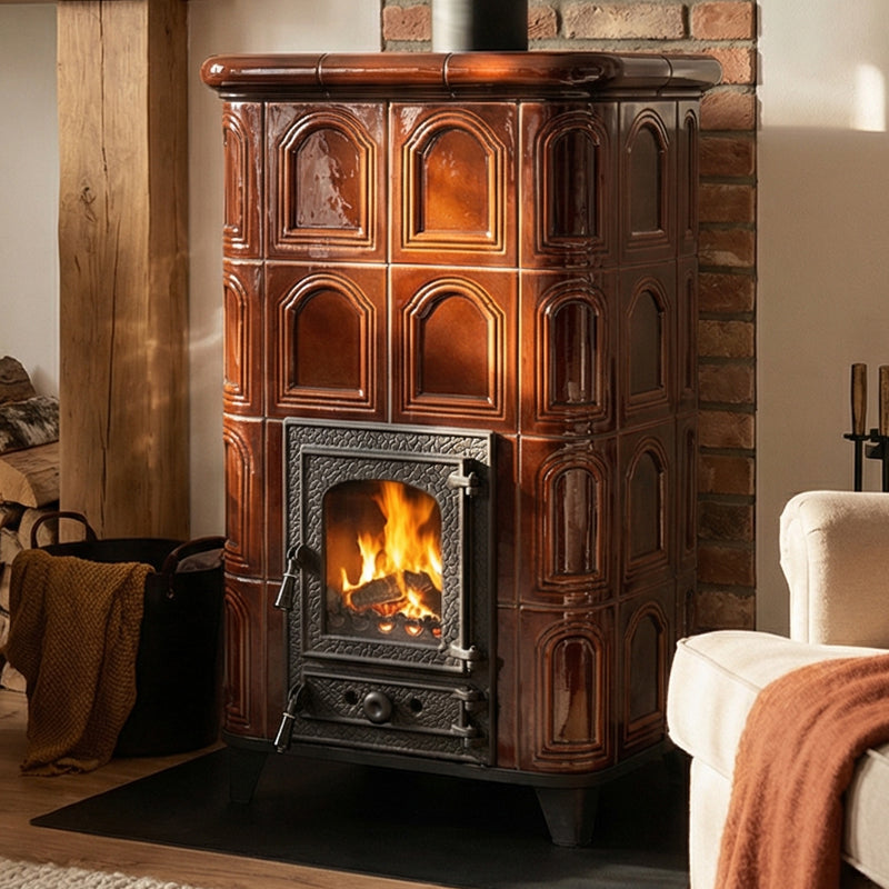 POÊLE CÉRAMIQUE MODÈLE 25 MARRON 10 kW