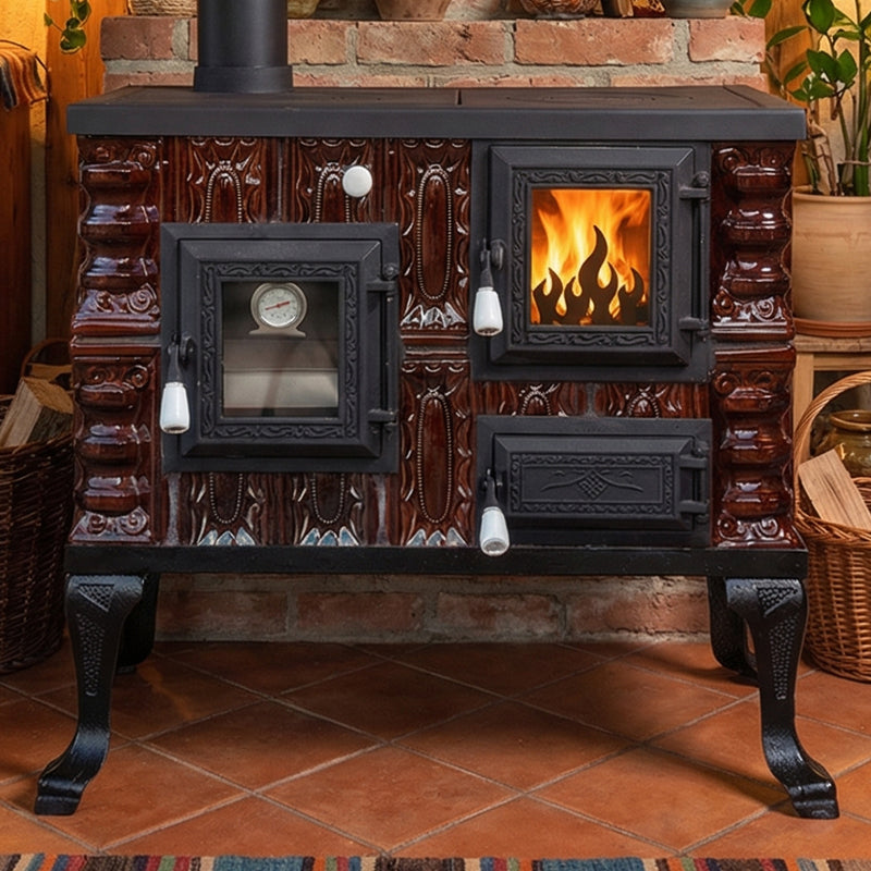 CERAMIC STOVE MODEL 7 BROWN LEFT 6,5 kW