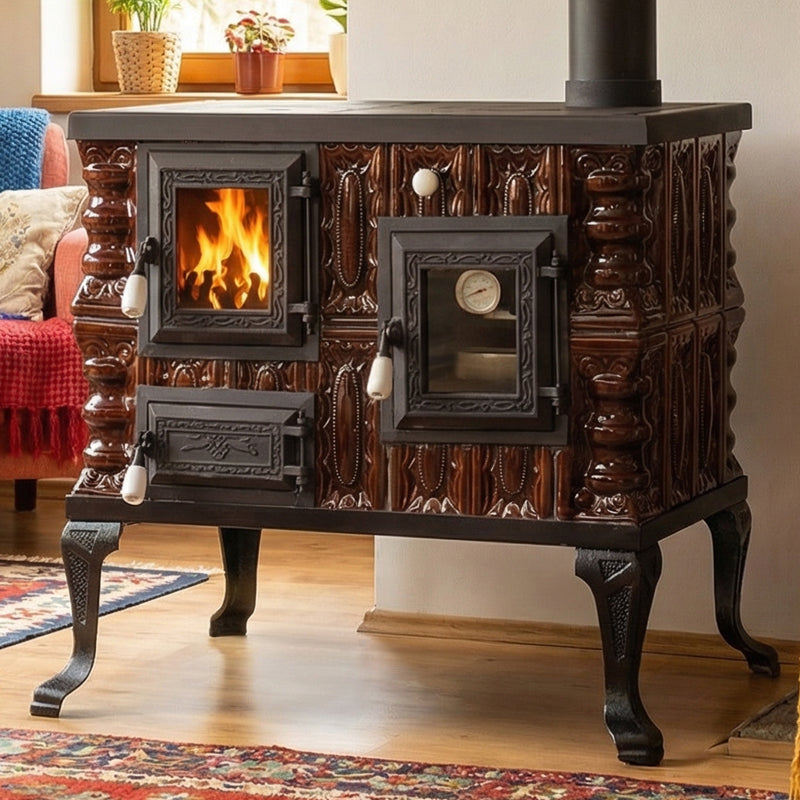 CERAMIC STOVE MODEL 7 BROWN RIGHT 6,5 kW