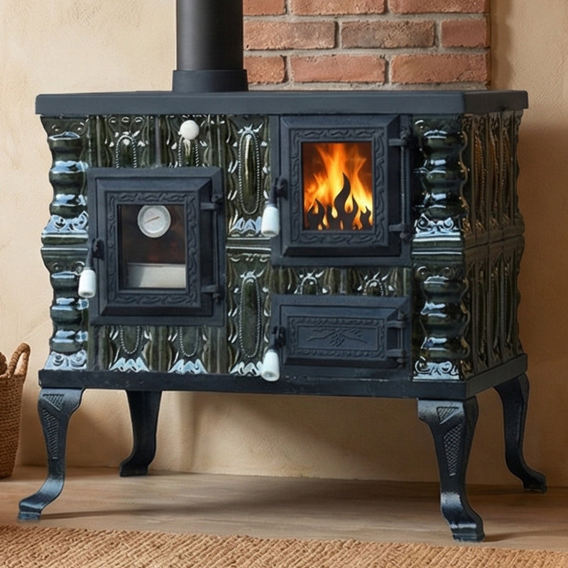CERAMIC STOVE MODEL 7 GREEN LEFT 6,5 kW