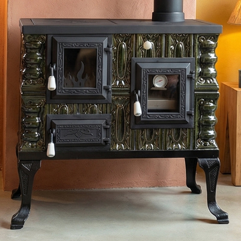 CERAMIC STOVE MODEL 7 GREEN RIGHT 6,5 kW