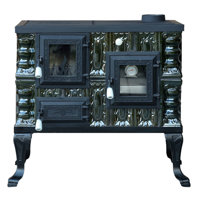 CERAMIC STOVE MODEL 7 GREEN RIGHT 6,5 kW