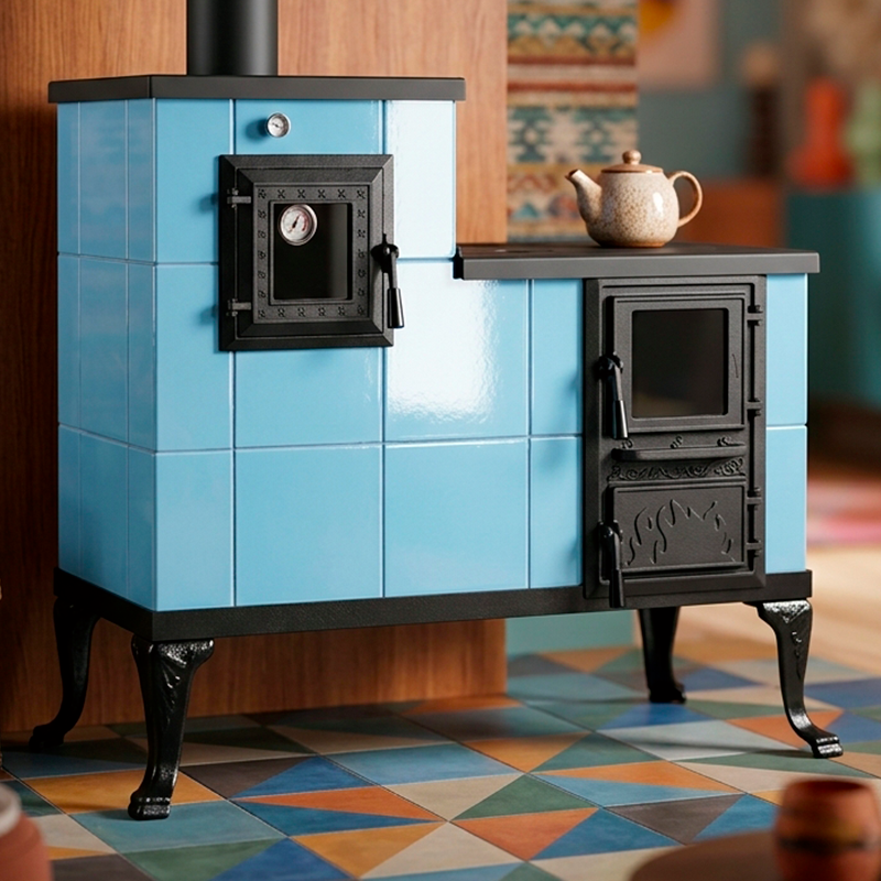 CERAMIC STOVE MODEL 1 LIGHT BLUE LEFT 10 kW