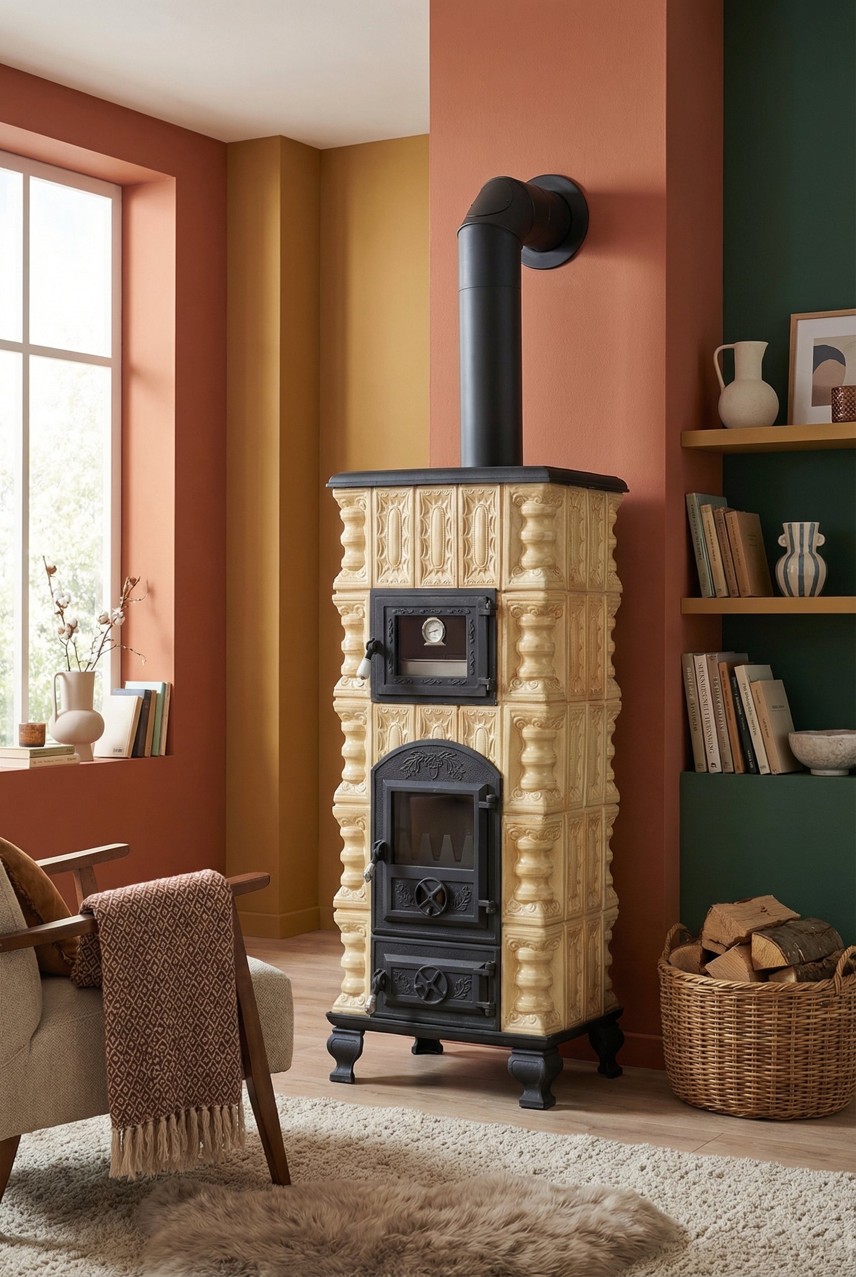 POÊLE CÉRAMIQUE MODÈLE 5 CRÈME 10 kW