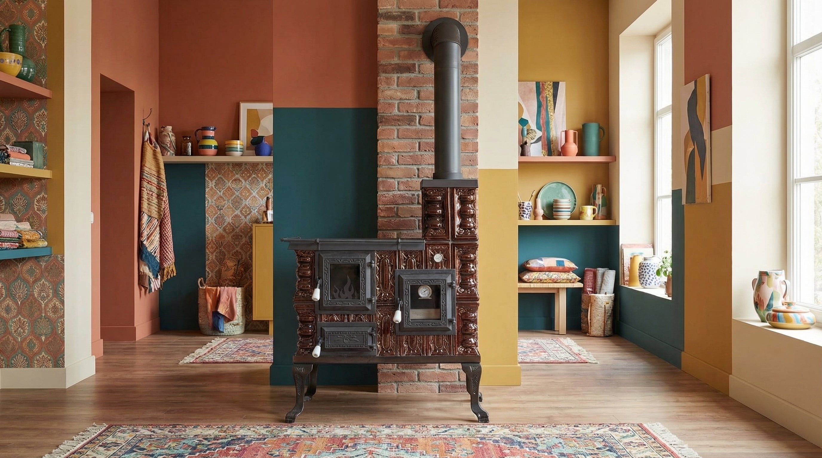 POÊLE CÉRAMIQUE MODÈLE 27 MARRON DROIT 8 kW