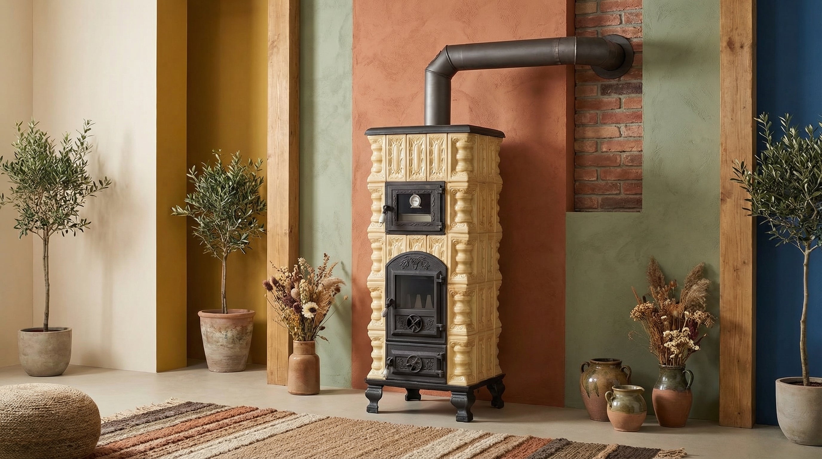 POÊLE CÉRAMIQUE MODÈLE 5 CRÈME 10 kW