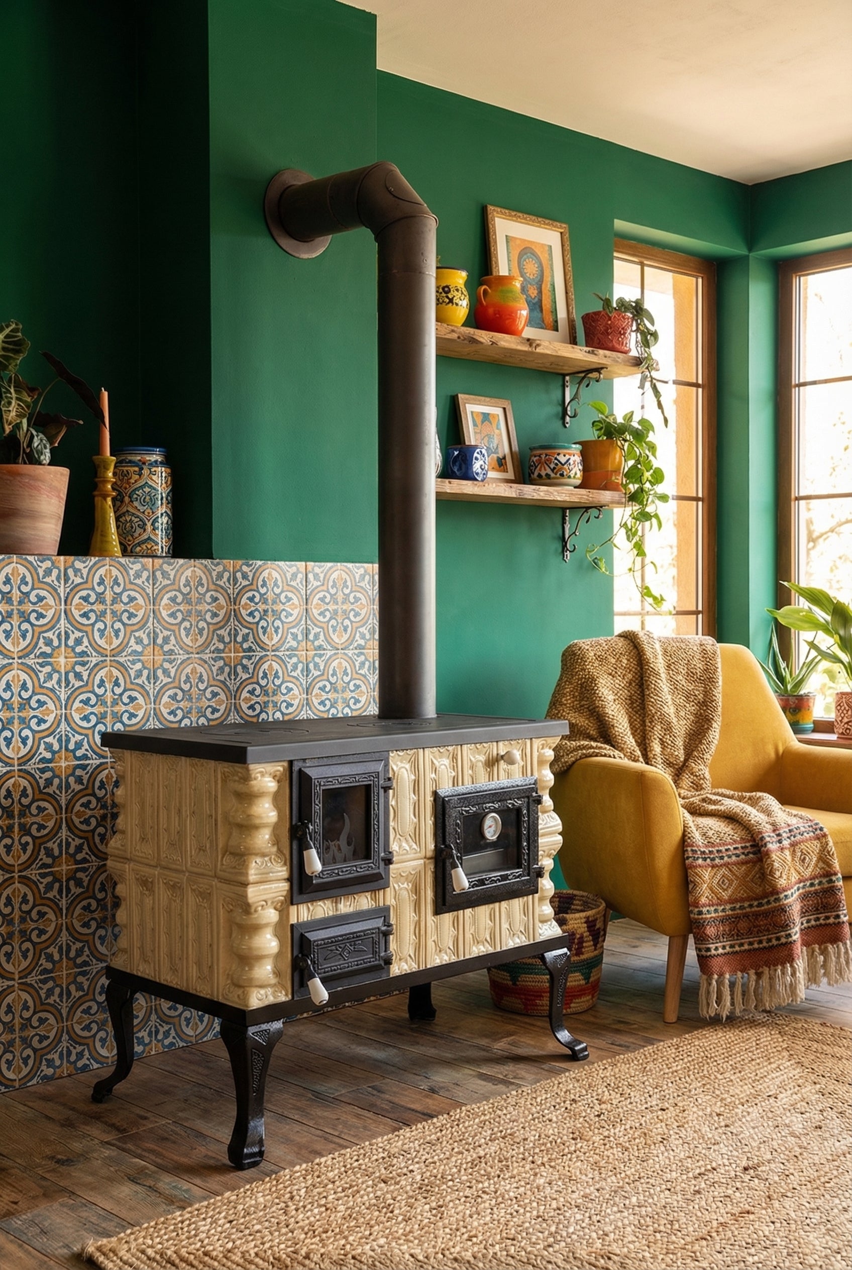 POÊLE CÉRAMIQUE MODÈLE 6 CRÈME DROIT 10 kW
