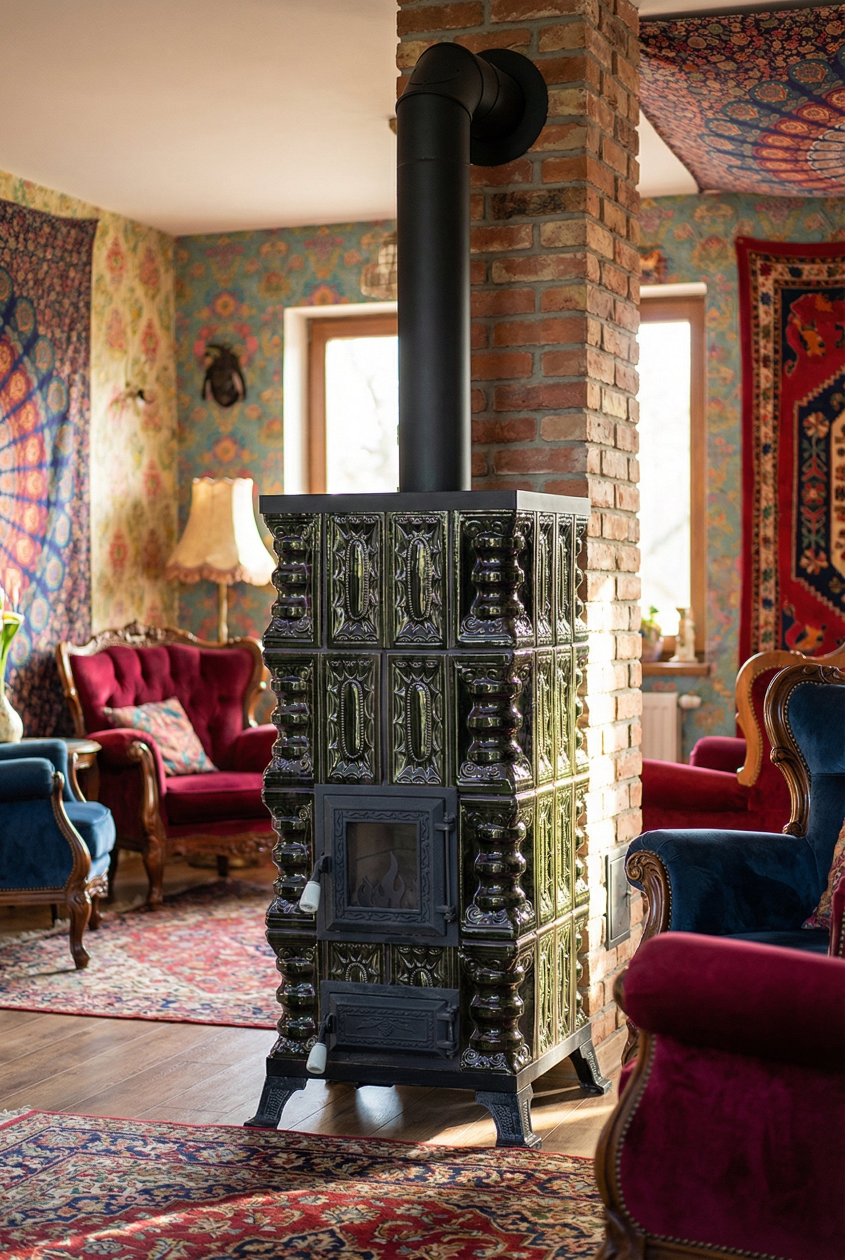 POÊLE CÉRAMIQUE MODÈLE 2 VERT 7 kW