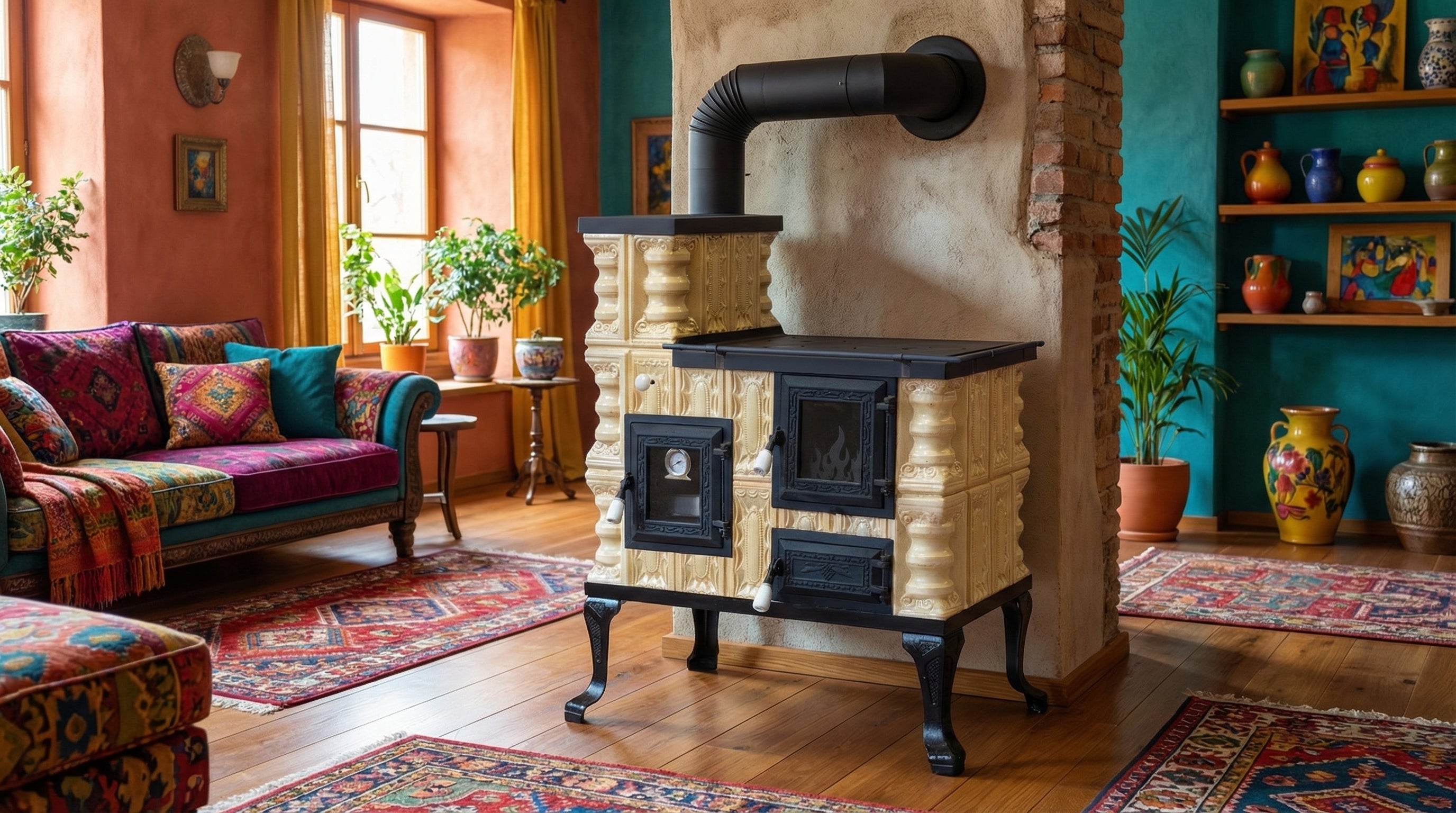 CERAMIC STOVE MODEL 27 CREAM LEFT 8 kW