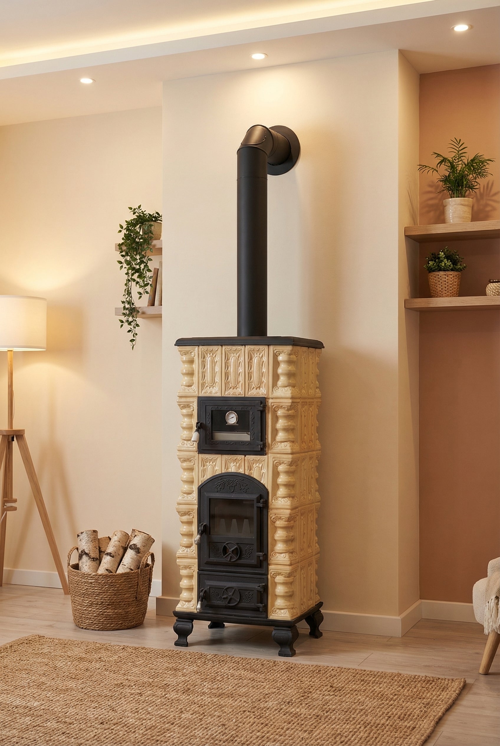POÊLE CÉRAMIQUE MODÈLE 5 CRÈME 10 kW