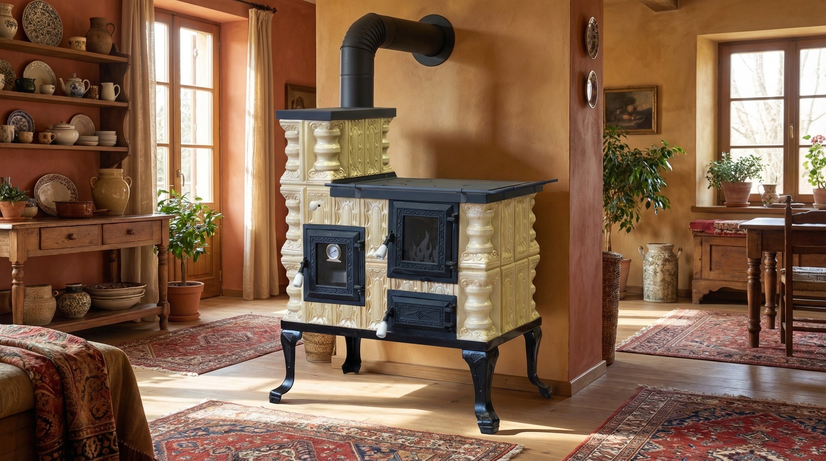 CERAMIC STOVE MODEL 27 CREAM LEFT 8 kW