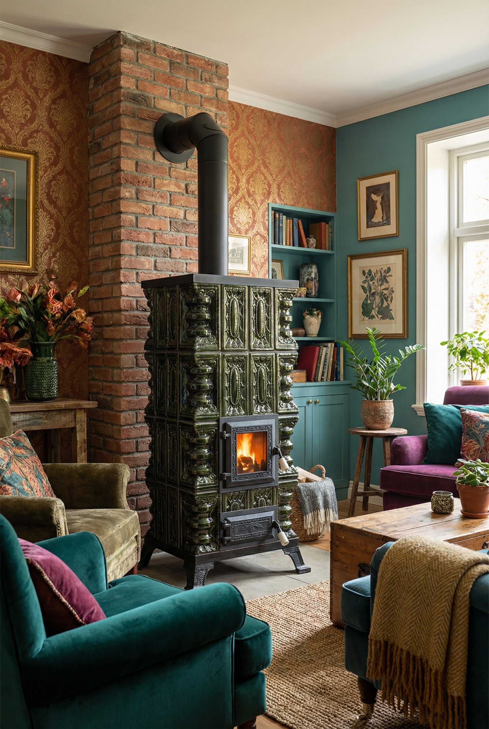 POÊLE CÉRAMIQUE MODÈLE 2 VERT 7 kW