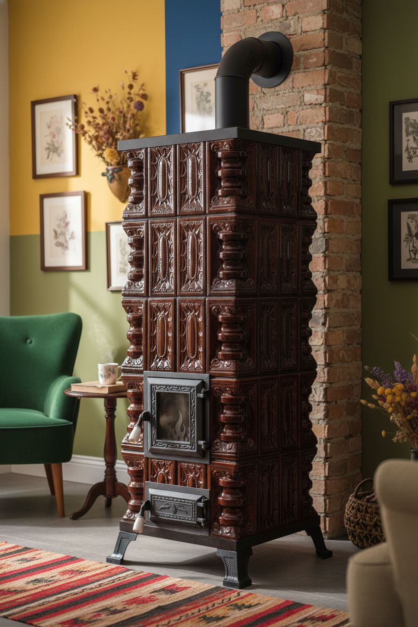 POÊLE CÉRAMIQUE MODÈLE 3 MARRON 8 kW