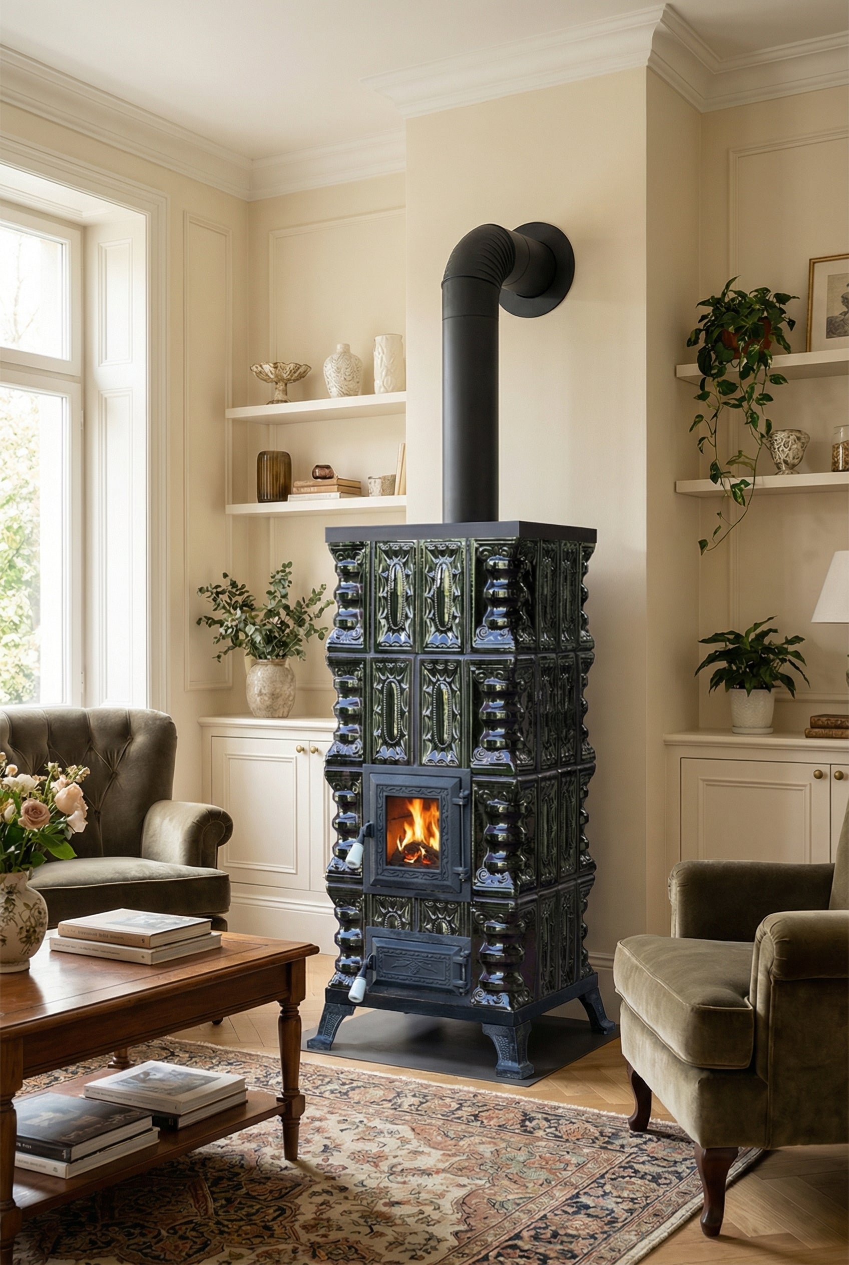 POÊLE CÉRAMIQUE MODÈLE 2 VERT 7 kW