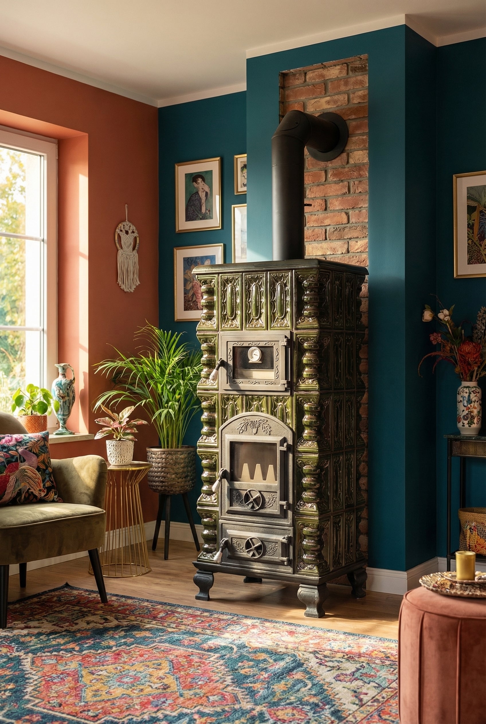 POÊLE CÉRAMIQUE MODÈLE 5 VERT 10 kW