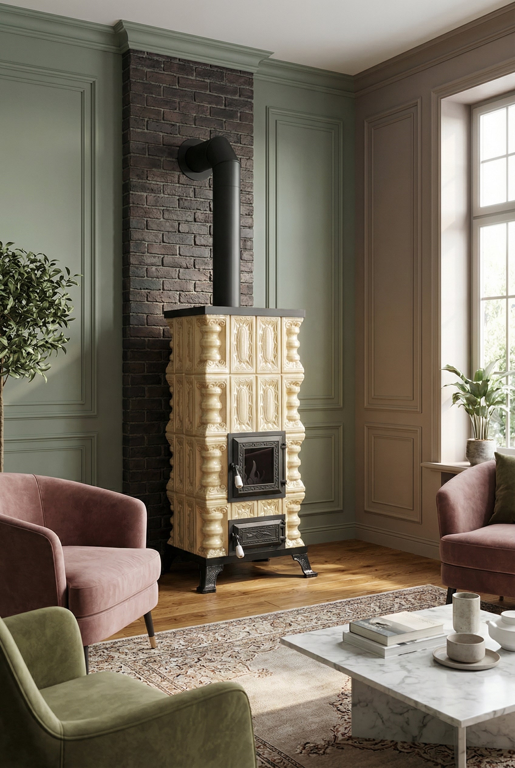 CERAMIC STOVE MODEL 2 CREAM 7 kW