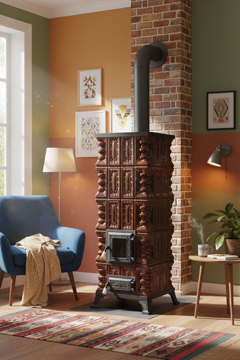 POÊLE CÉRAMIQUE MODÈLE 3 MARRON 8 kW