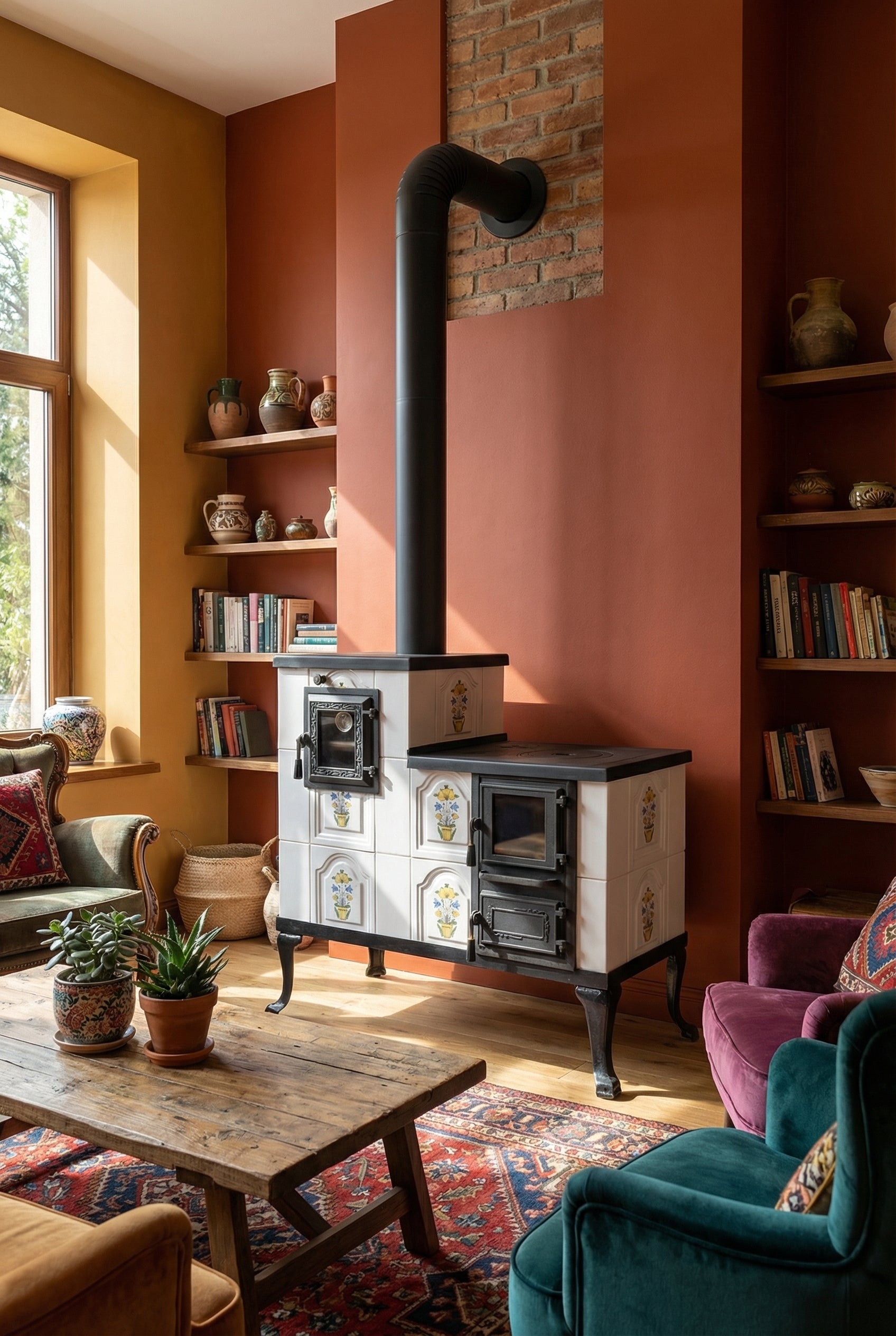 POÊLE CÉRAMIQUE MODÈLE 1 FOLK GAUCHE 10 kW