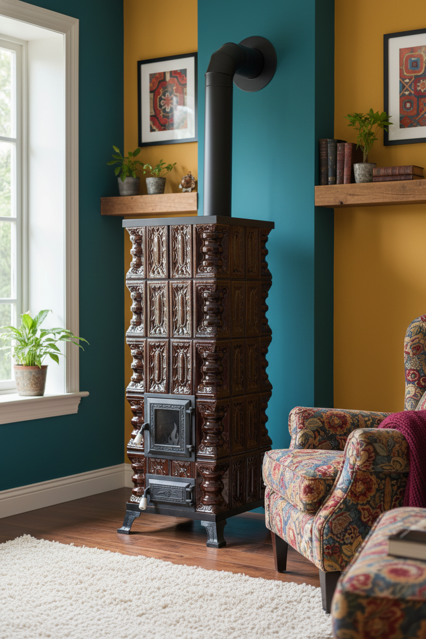 POÊLE CÉRAMIQUE MODÈLE 3 MARRON 8 kW