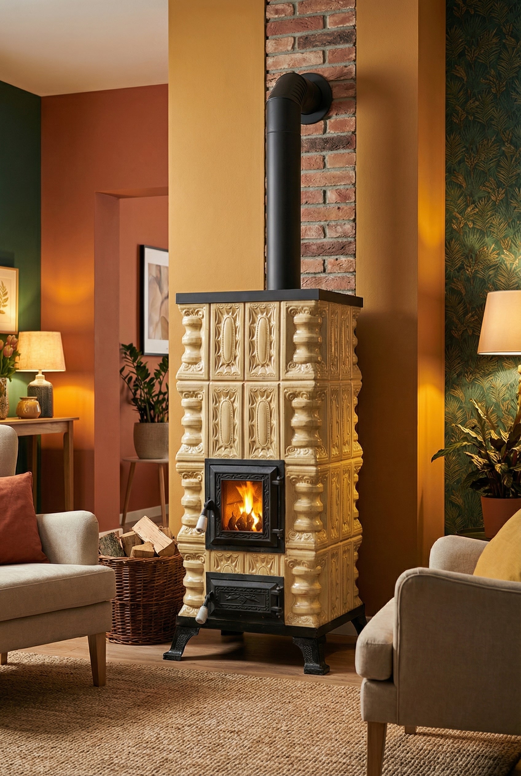 CERAMIC STOVE MODEL 2 CREAM 7 kW