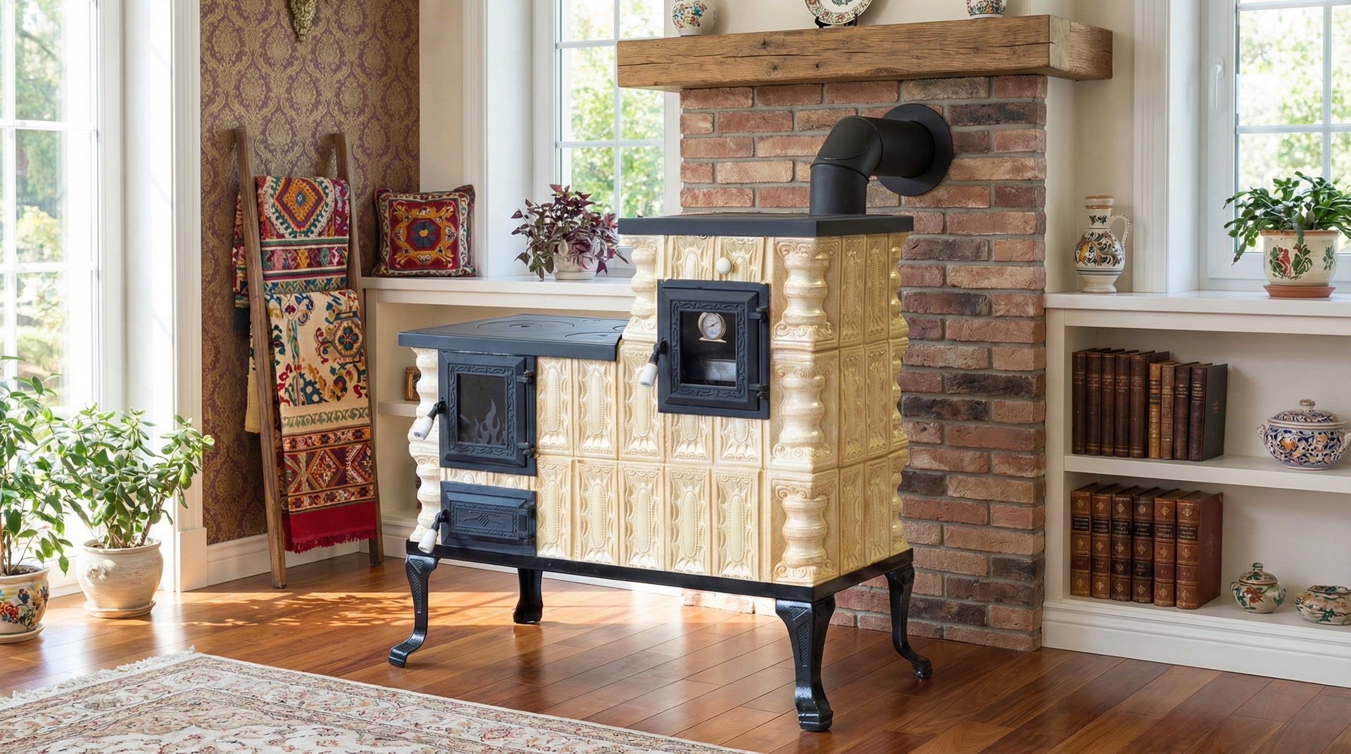 POÊLE CÉRAMIQUE MODÈLE 1 CRÈME DROIT 10 kW