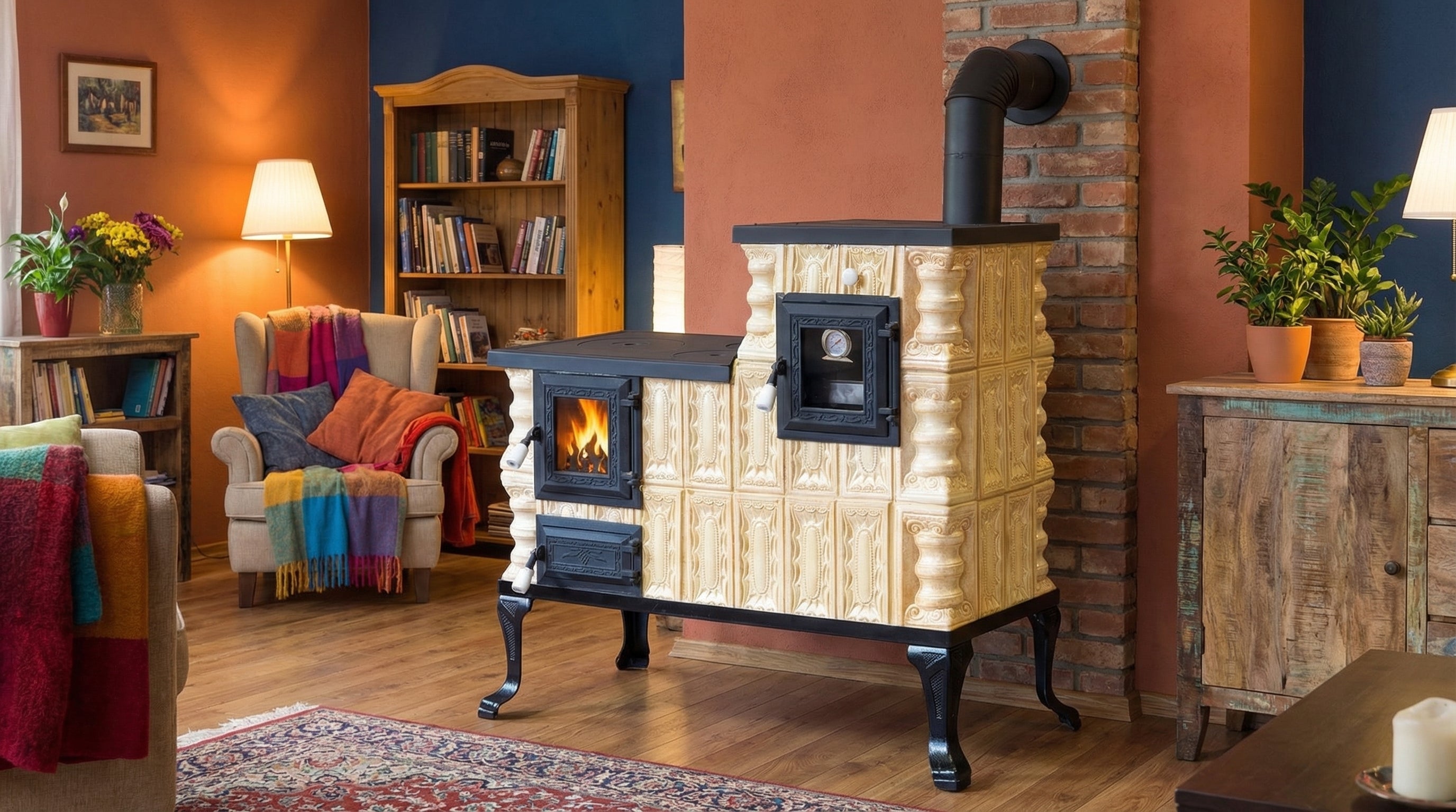 POÊLE CÉRAMIQUE MODÈLE 1 CRÈME DROIT 10 kW