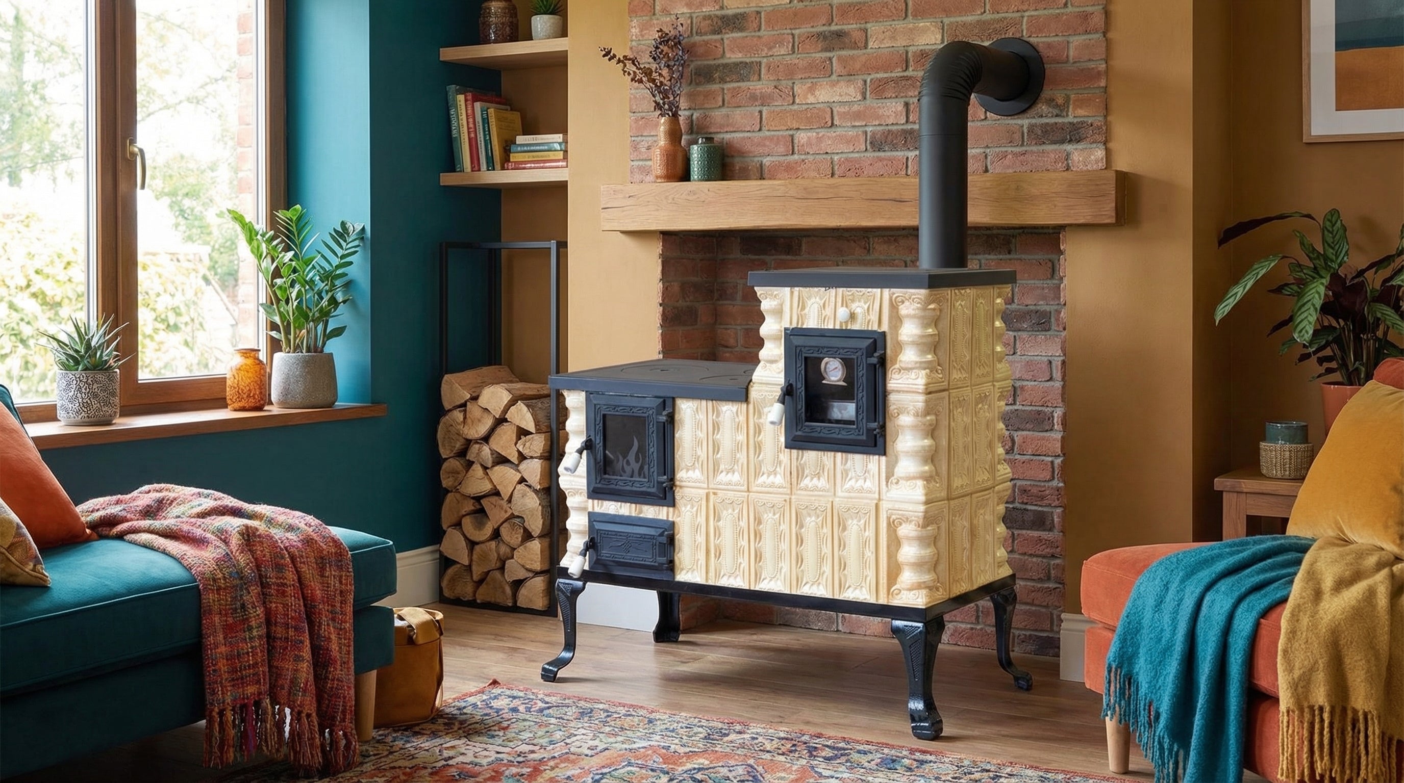 POÊLE CÉRAMIQUE MODÈLE 1 CRÈME DROIT 10 kW