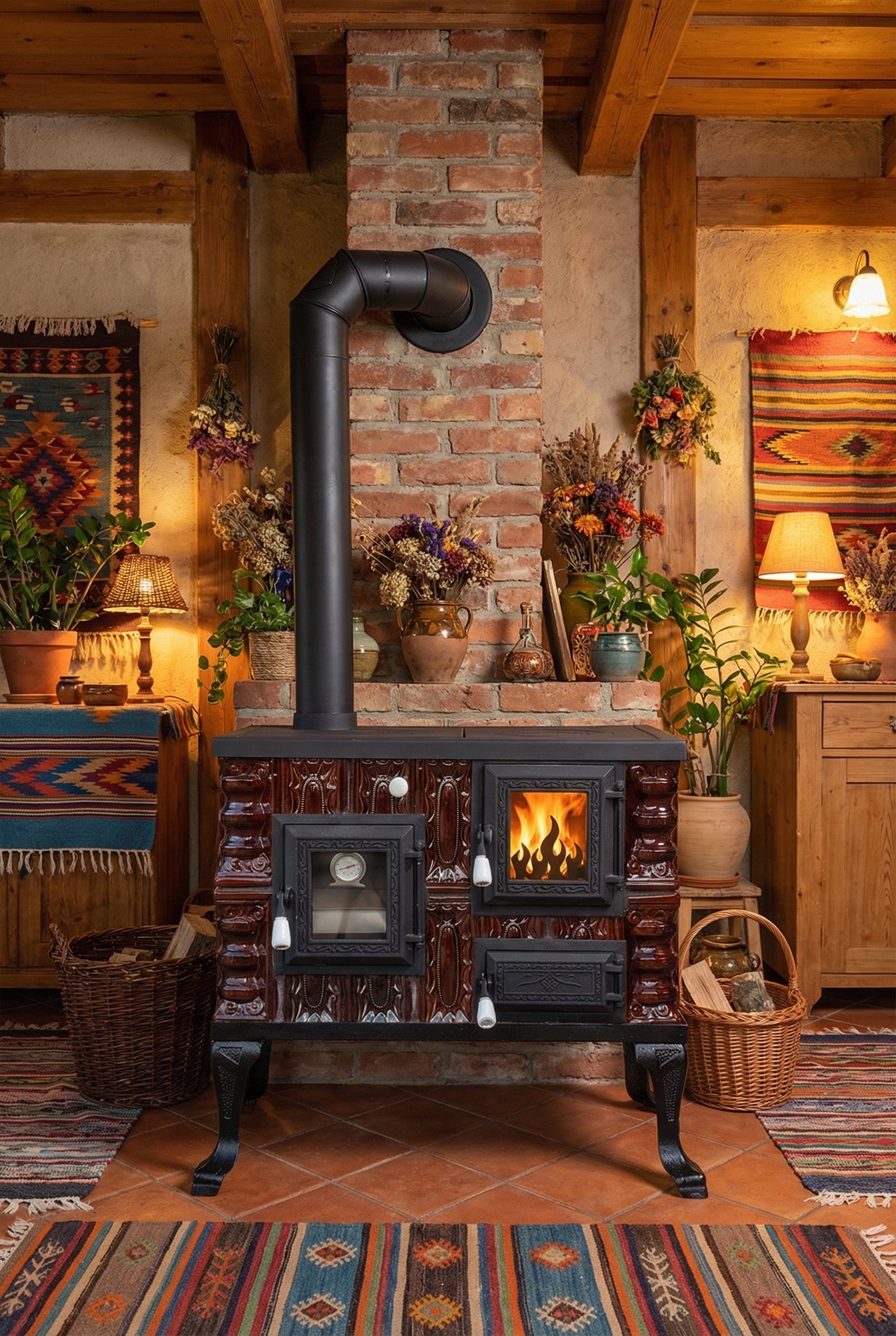 Piec ceramiczny model 7 brązowy lewy 6,5 kW