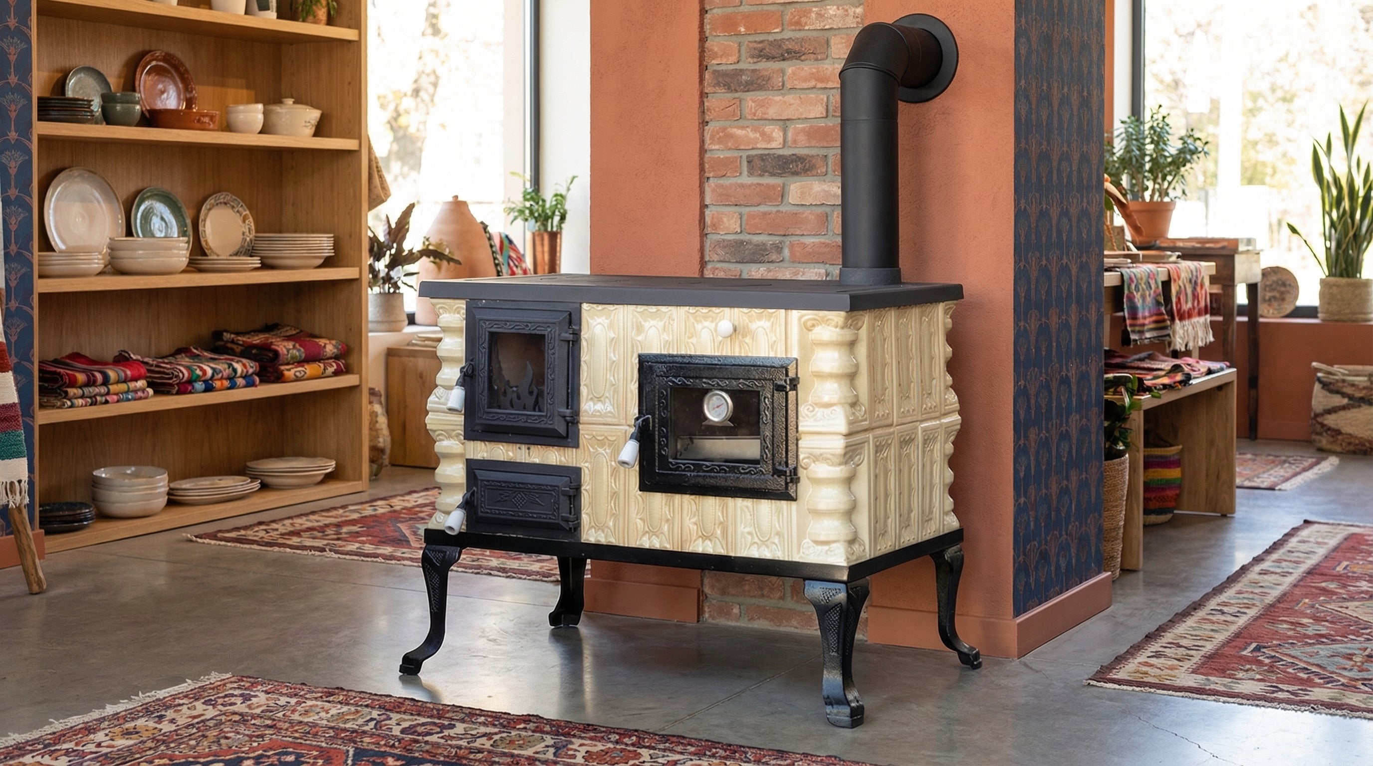 POÊLE CÉRAMIQUE MODÈLE 6 CRÈME DROIT 10 kW