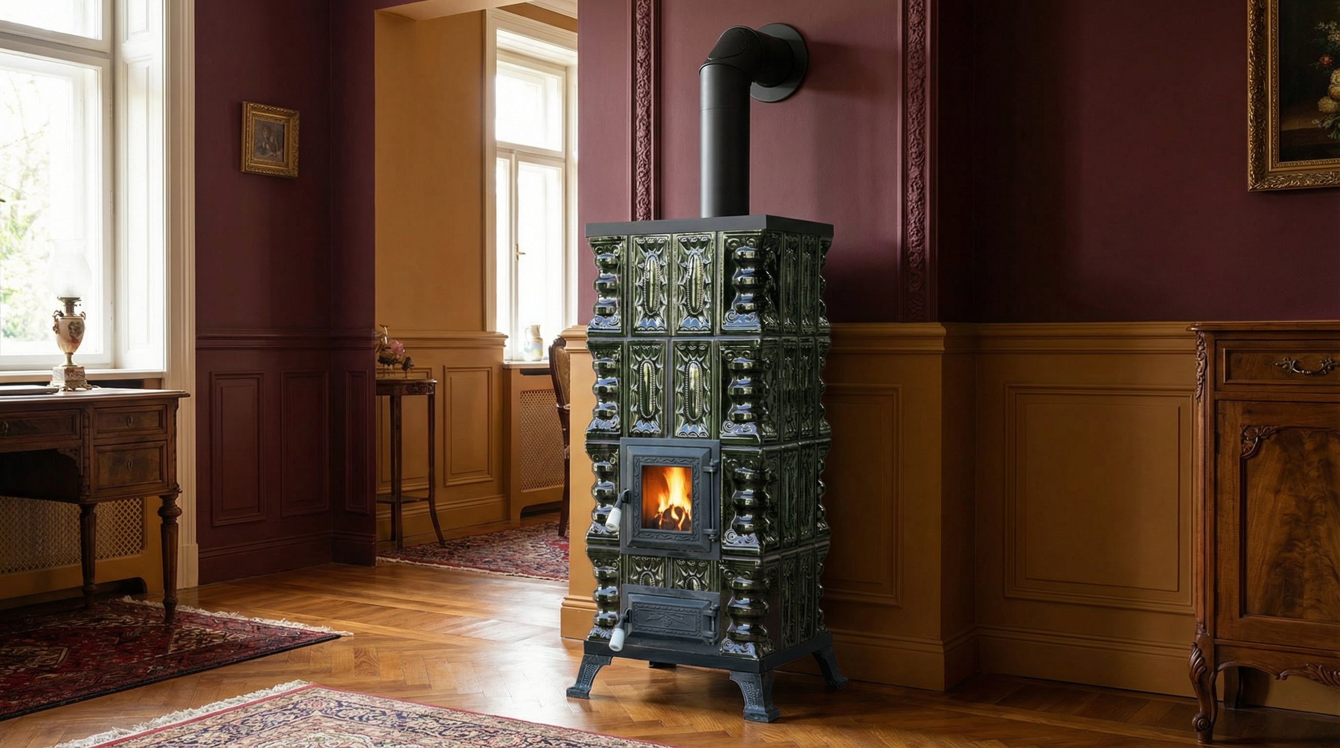 POÊLE CÉRAMIQUE MODÈLE 2 VERT 7 kW