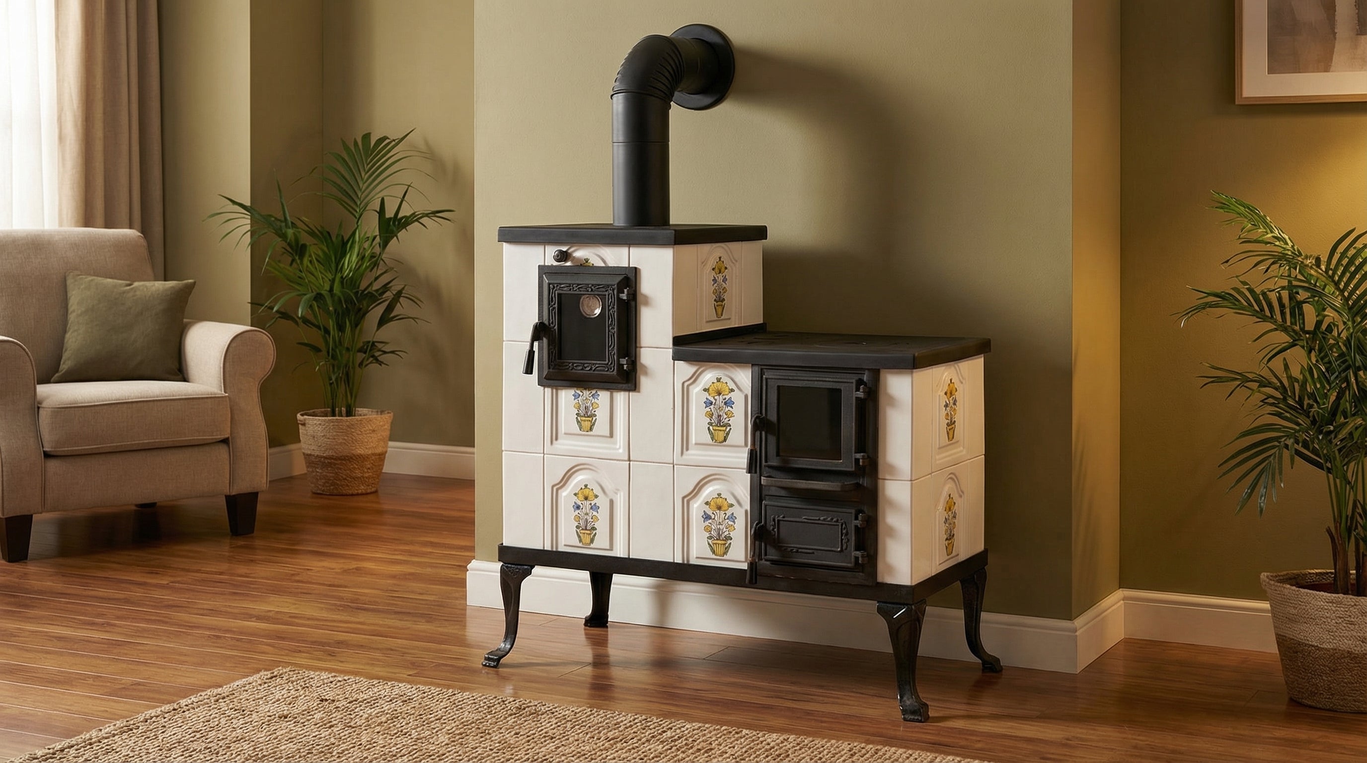 POÊLE CÉRAMIQUE MODÈLE 1 FOLK GAUCHE 10 kW