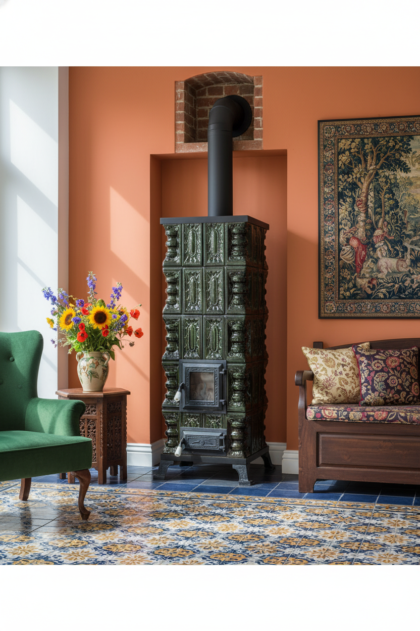 POÊLE CÉRAMIQUE MODÈLE 3 VERT 8 kW