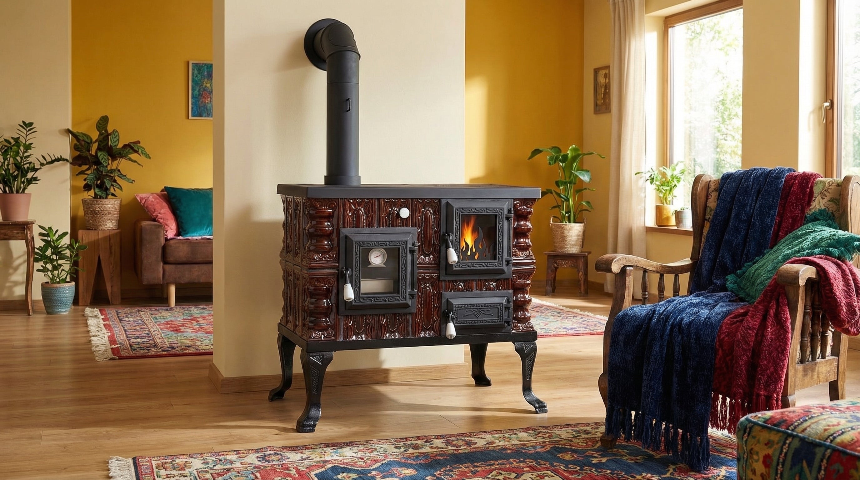 Piec ceramiczny model 7 brązowy lewy 6,5 kW