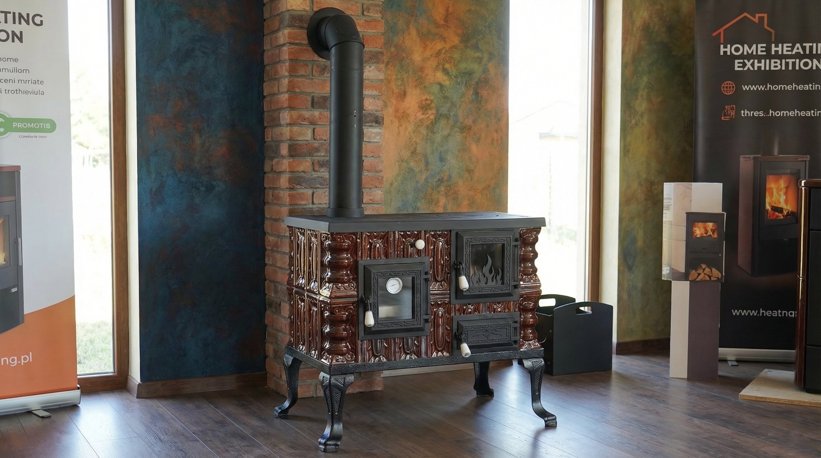 Piec ceramiczny model 7 brązowy lewy 6,5 kW