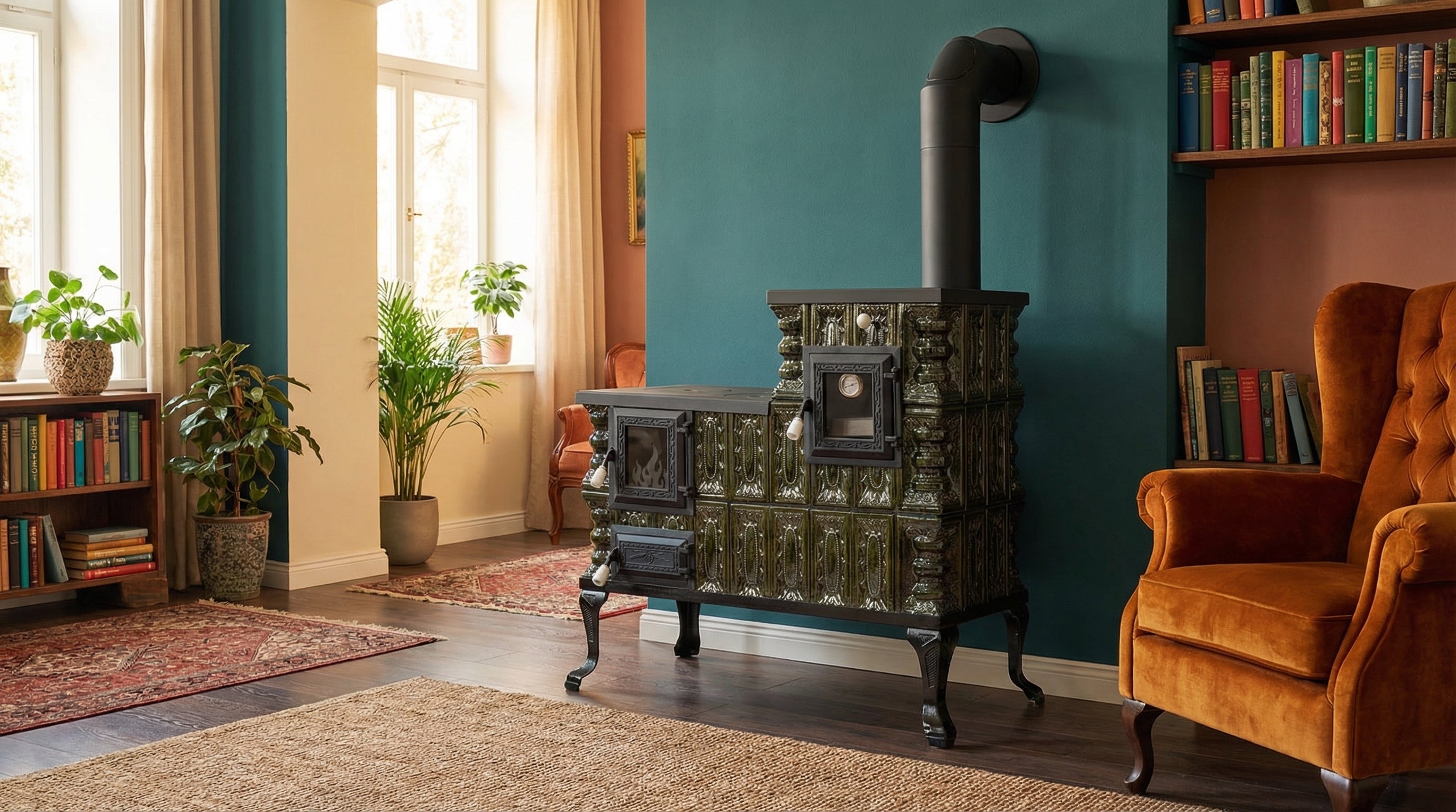 POÊLE CÉRAMIQUE MODÈLE 1 MARRON DROIT 10 kW