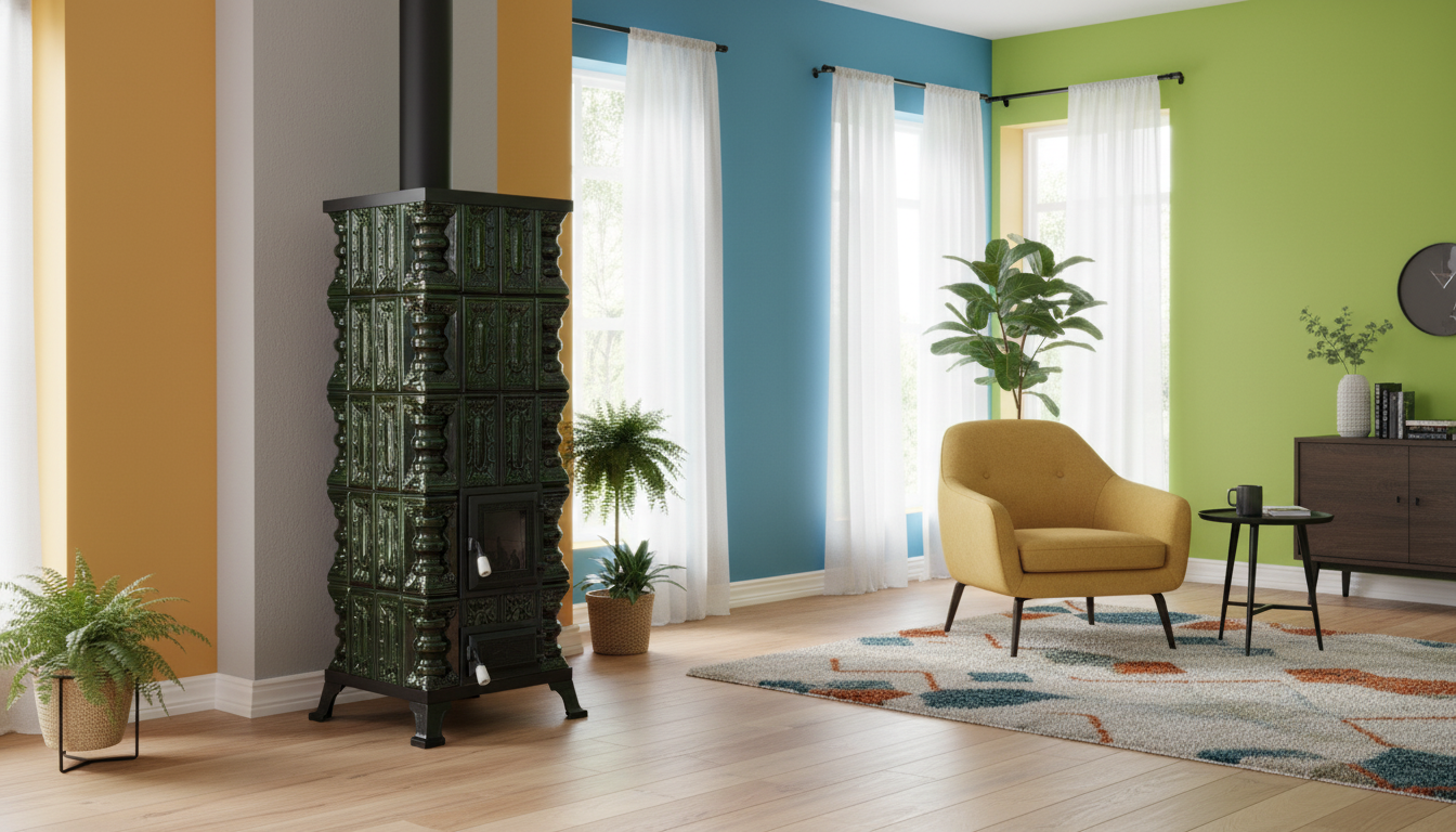POÊLE CÉRAMIQUE MODÈLE 3 VERT 8 kW
