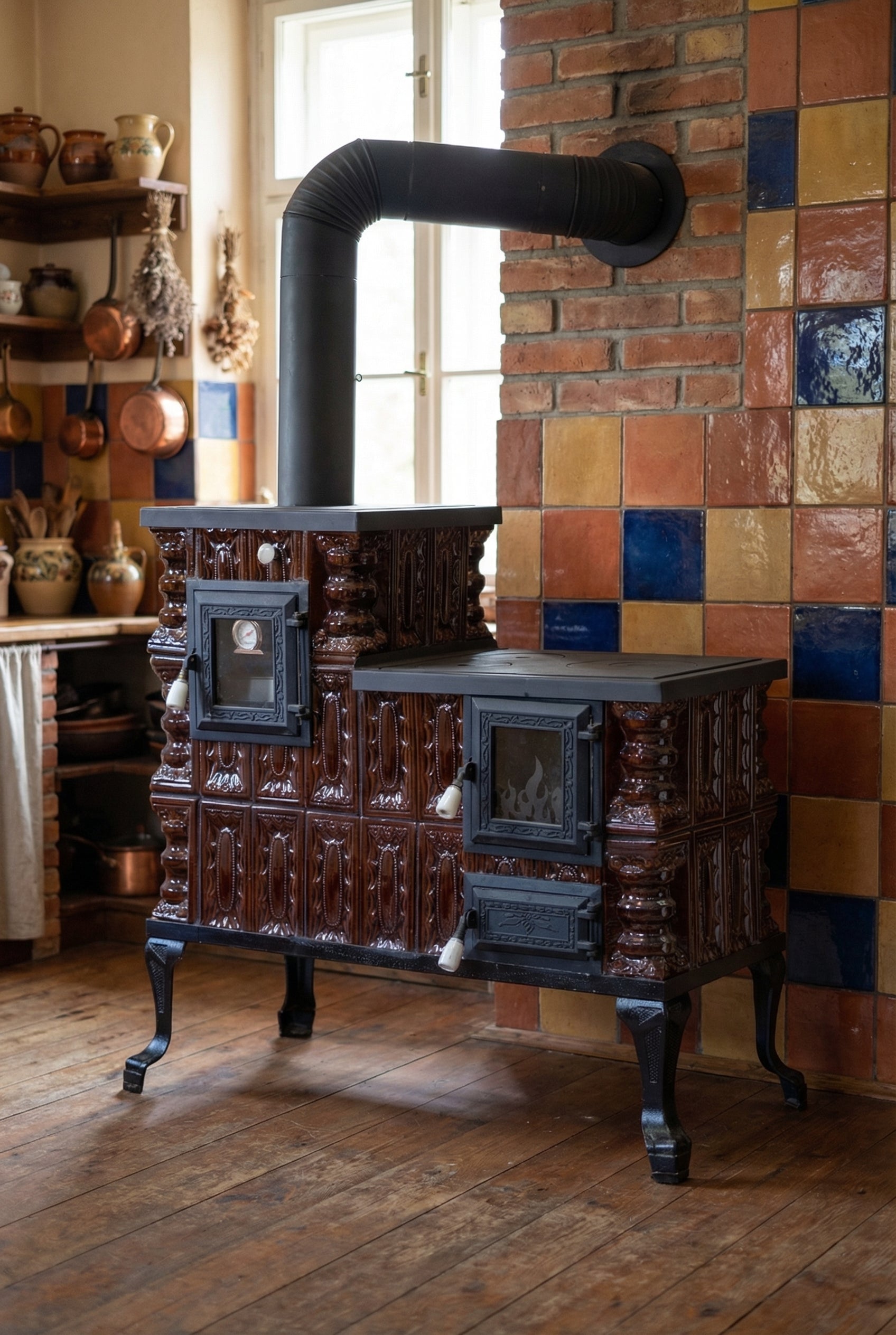 POÊLE CÉRAMIQUE MODÈLE 1 MARRON GAUCHE 10 kW