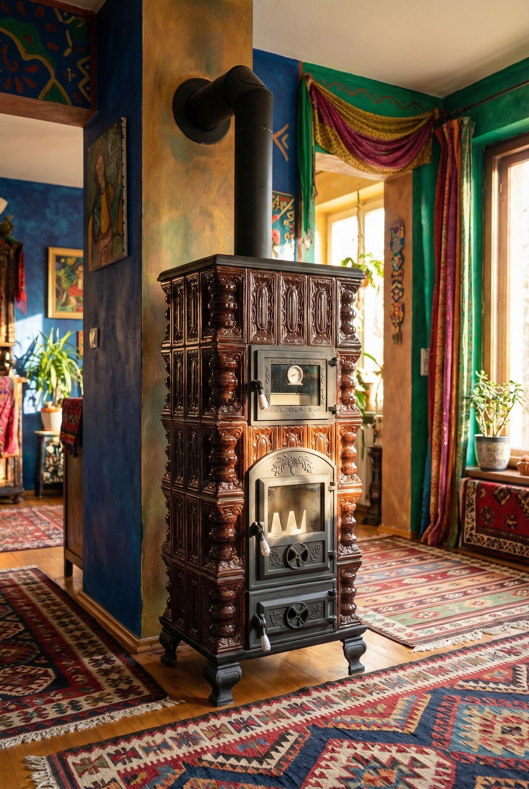 POÊLE CÉRAMIQUE MODÈLE 5 MARRON 10 kW