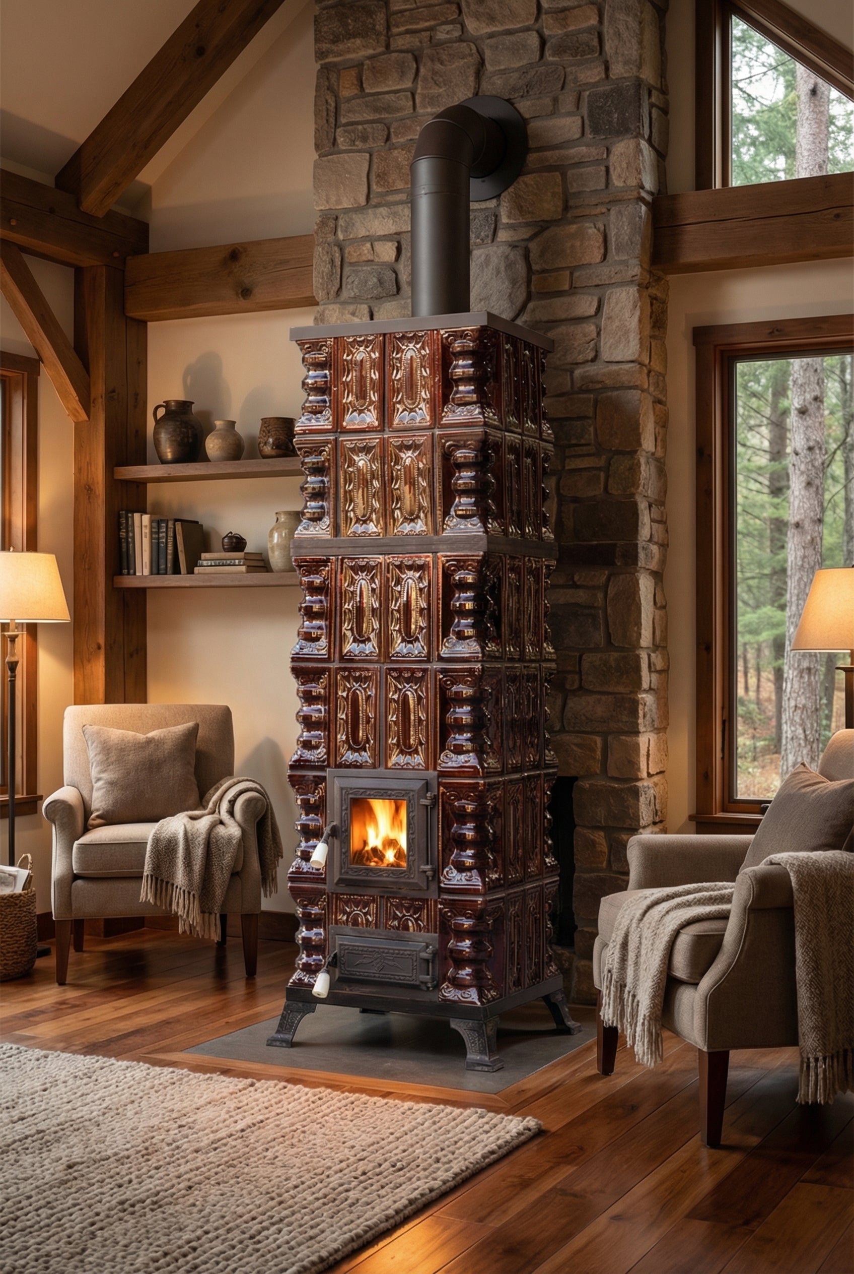 POÊLE CÉRAMIQUE MODÈLE 11 MARRON 10 kW