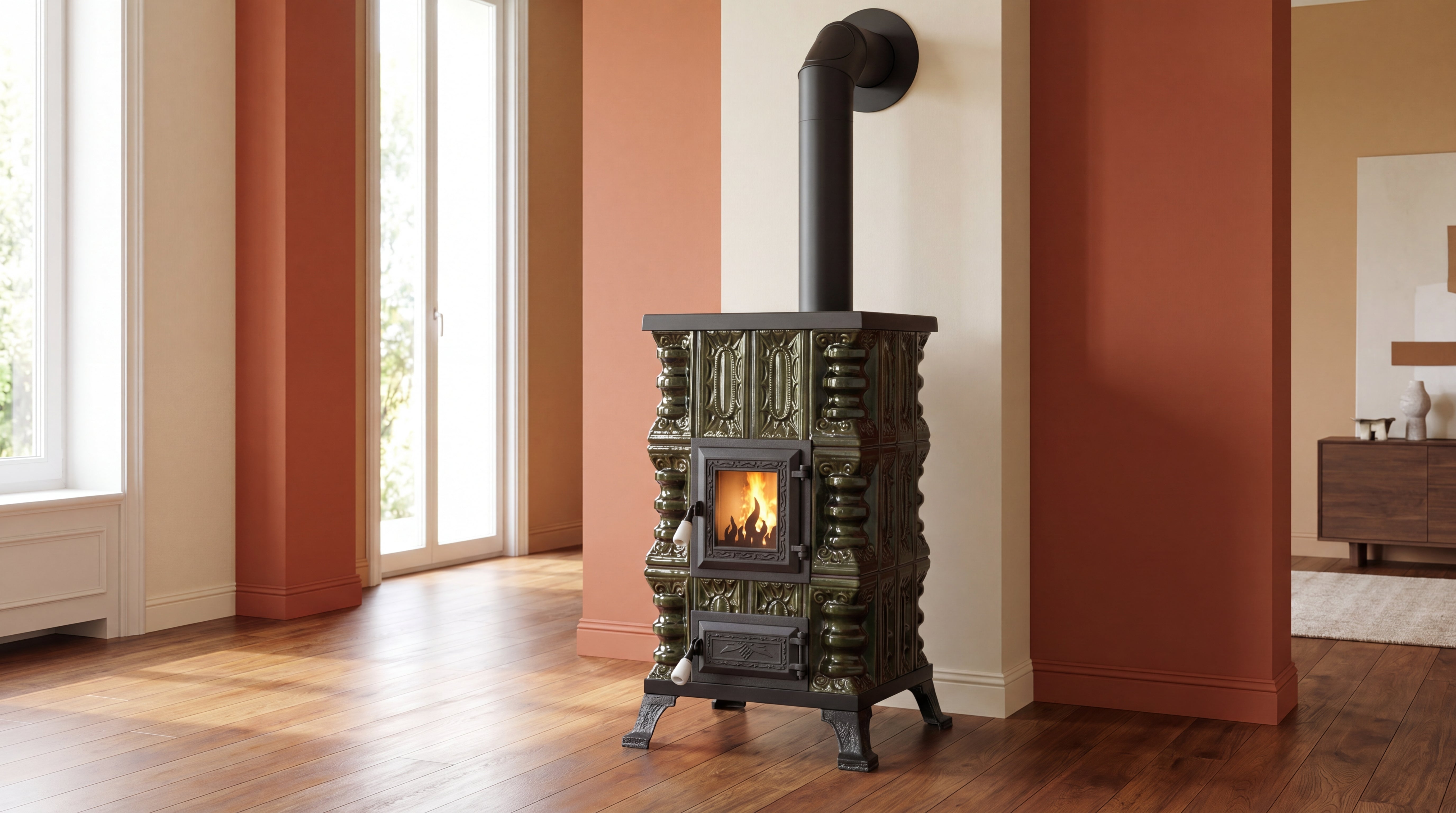 POÊLE CÉRAMIQUE MODÈLE 15 VERT 5 kW