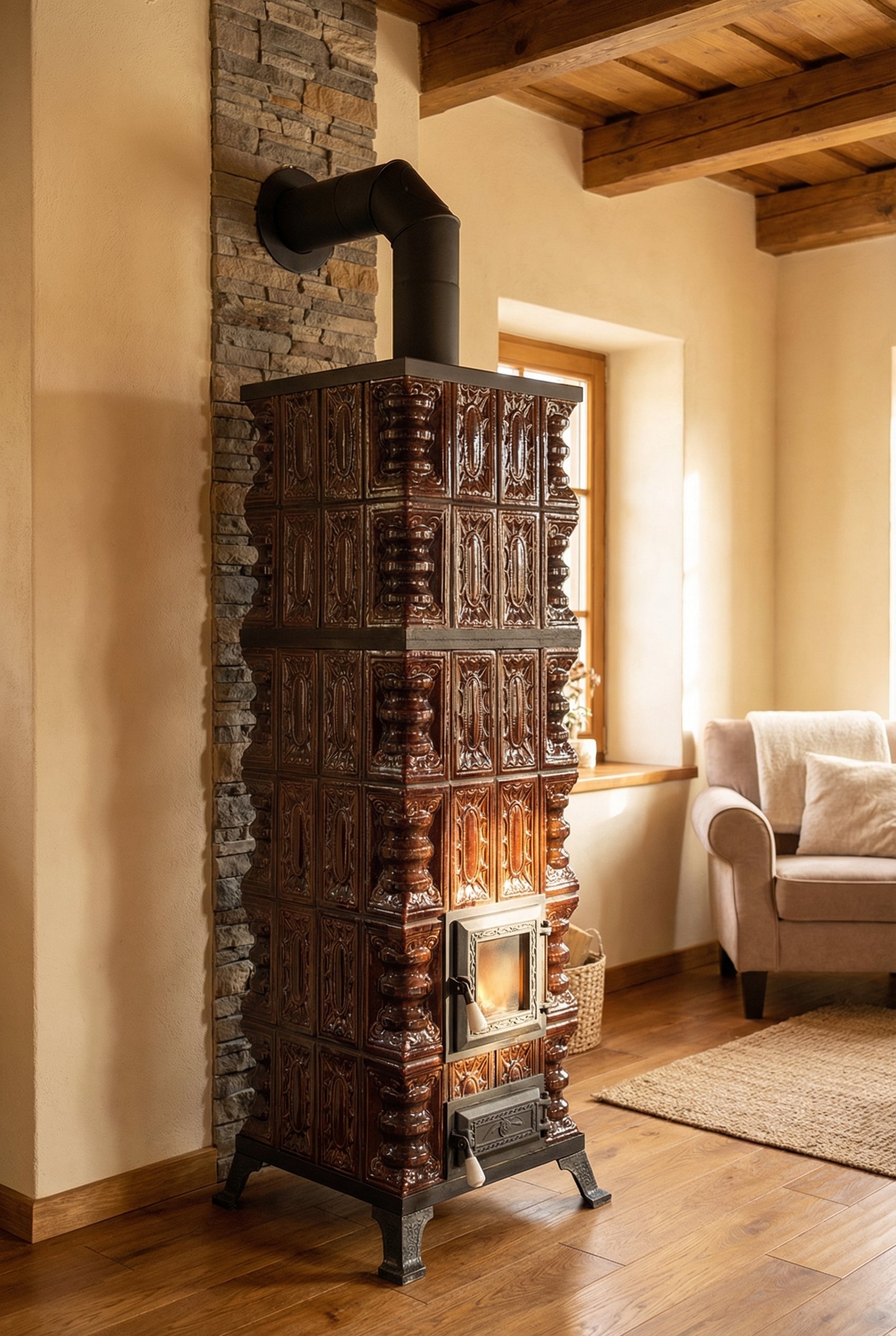 POÊLE CÉRAMIQUE MODÈLE 11 MARRON 10 kW