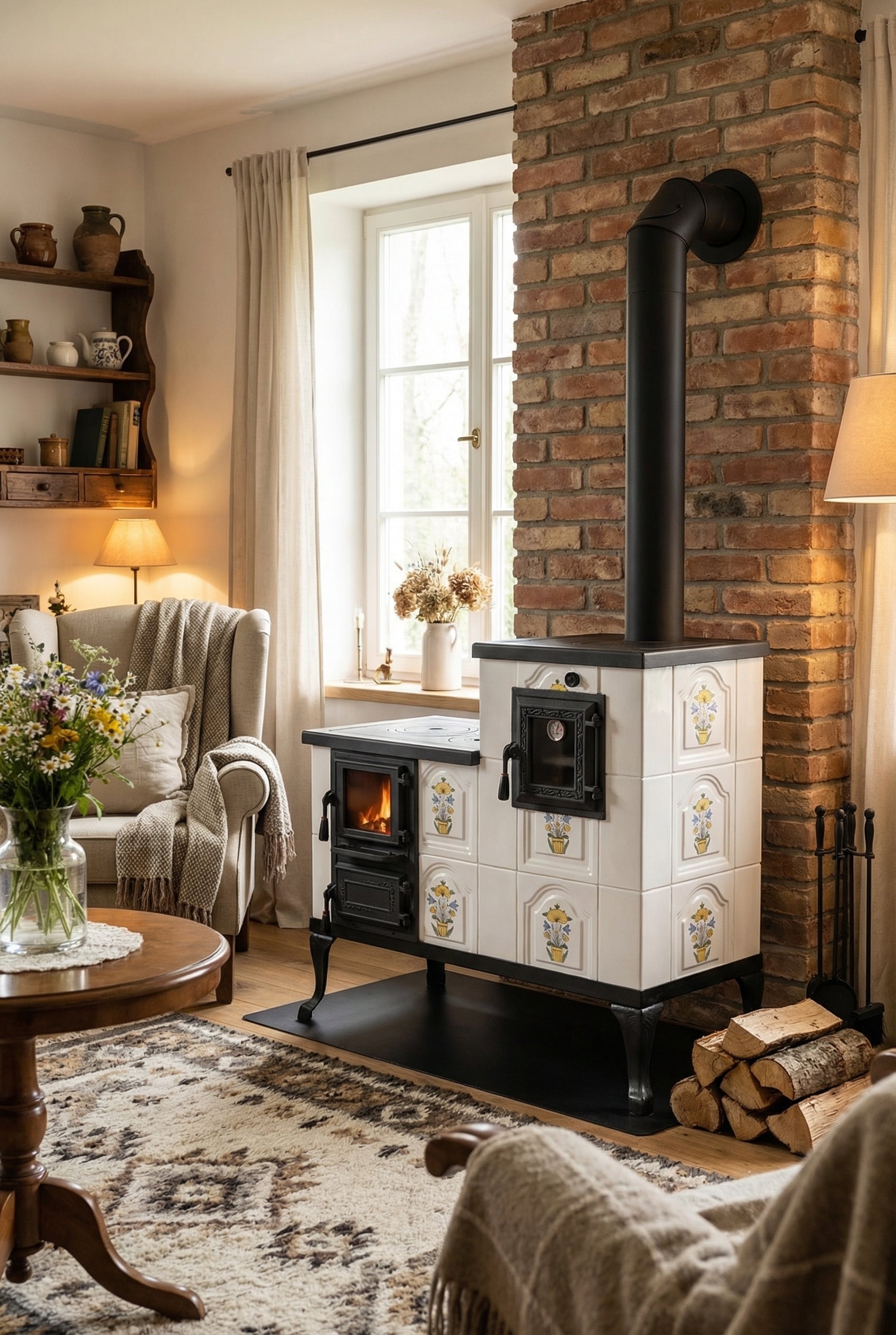 POÊLE CÉRAMIQUE MODÈLE 1 FOLK DROIT 10 kW