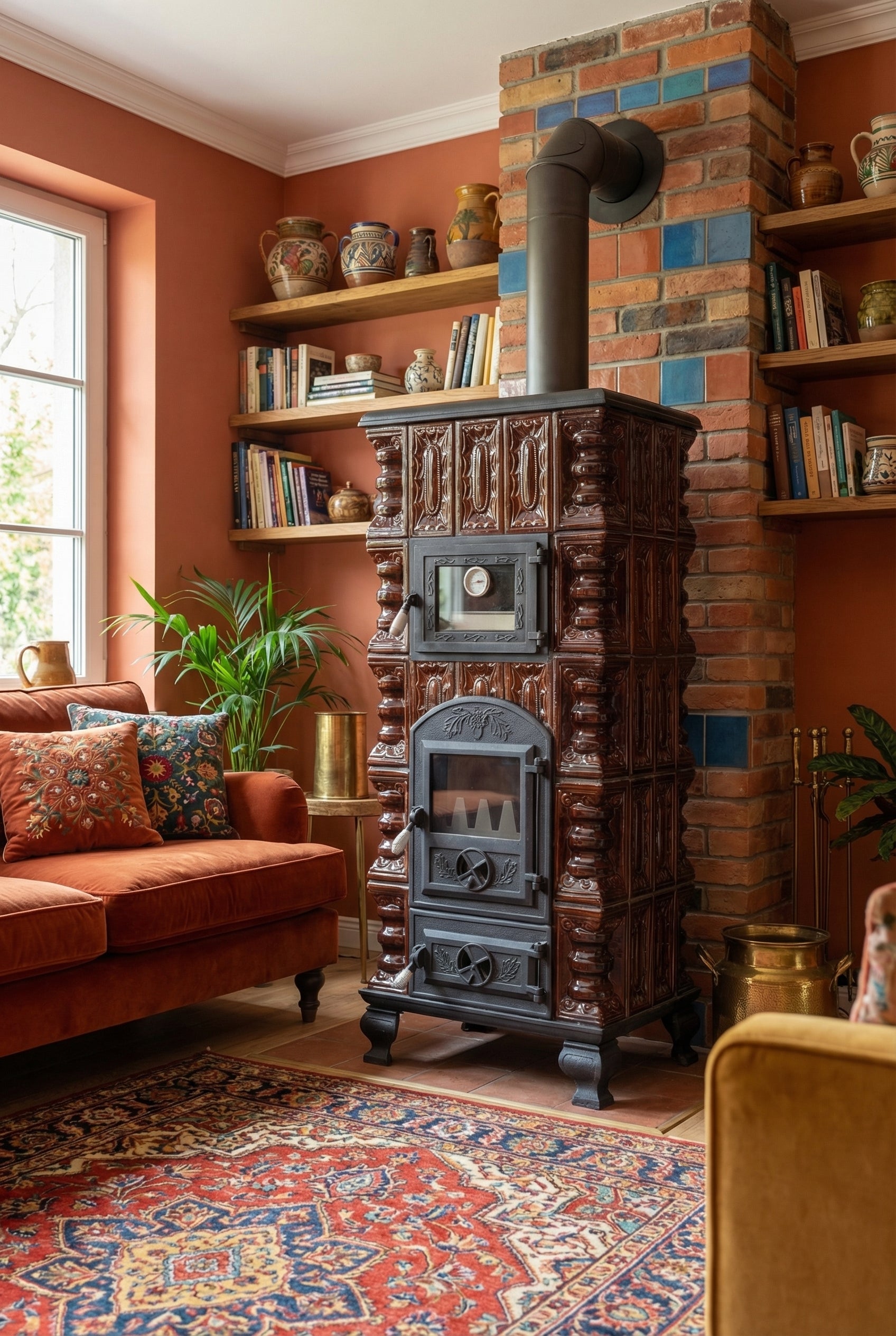 POÊLE CÉRAMIQUE MODÈLE 5 MARRON 10 kW