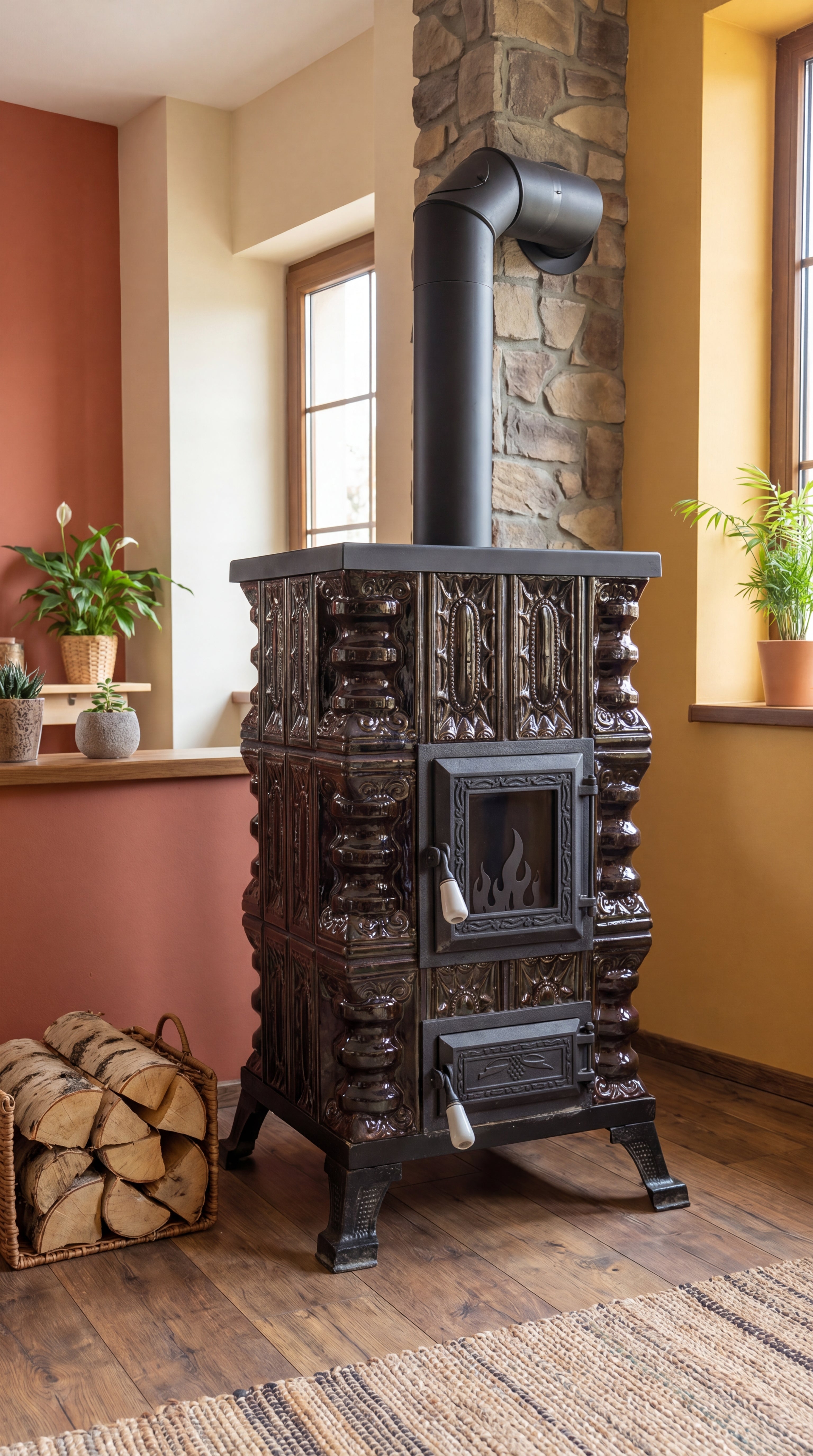 POÊLE CÉRAMIQUE MODÈLE 15 MARRON 5 kW