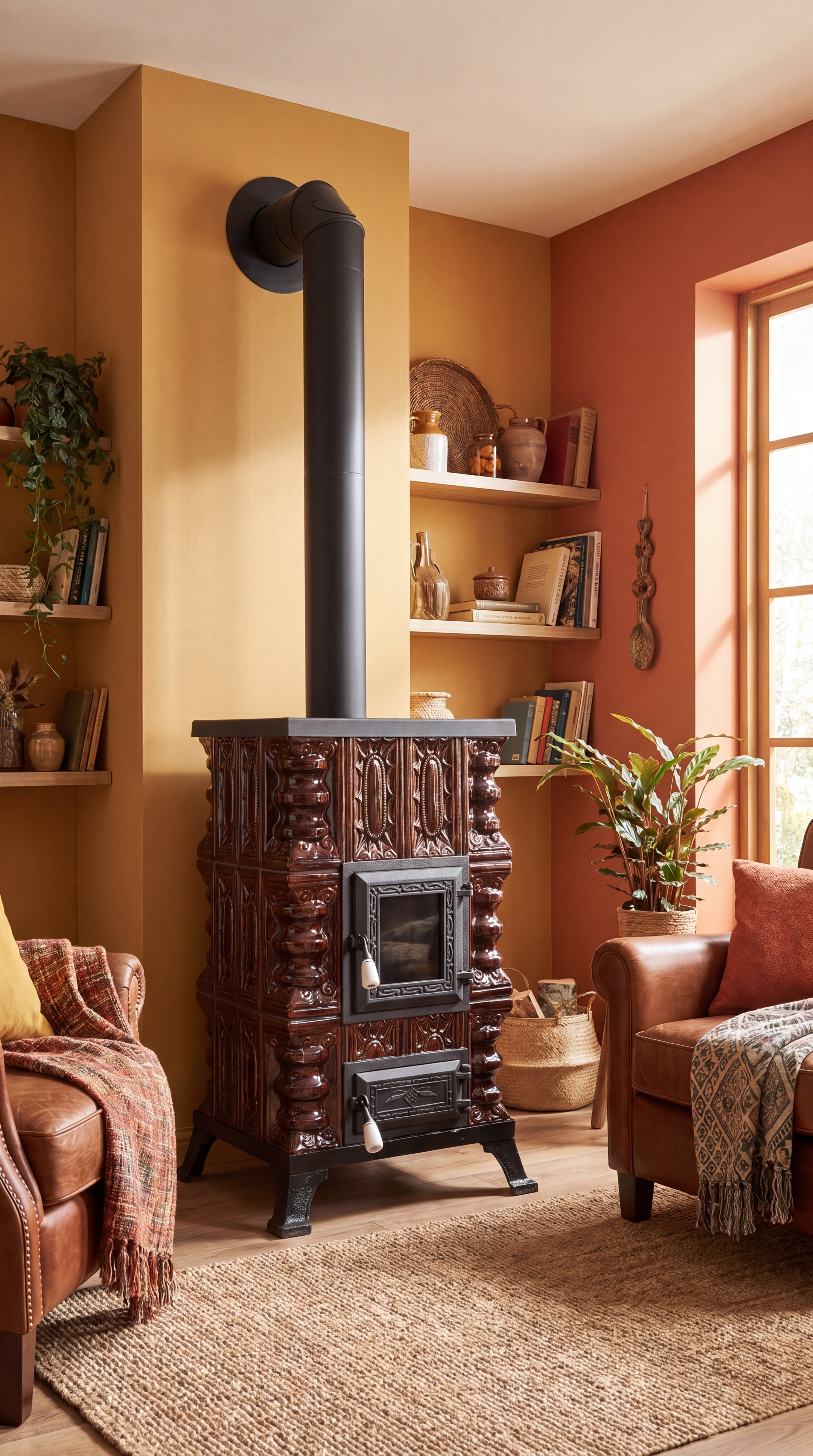 POÊLE CÉRAMIQUE MODÈLE 15 MARRON 5 kW