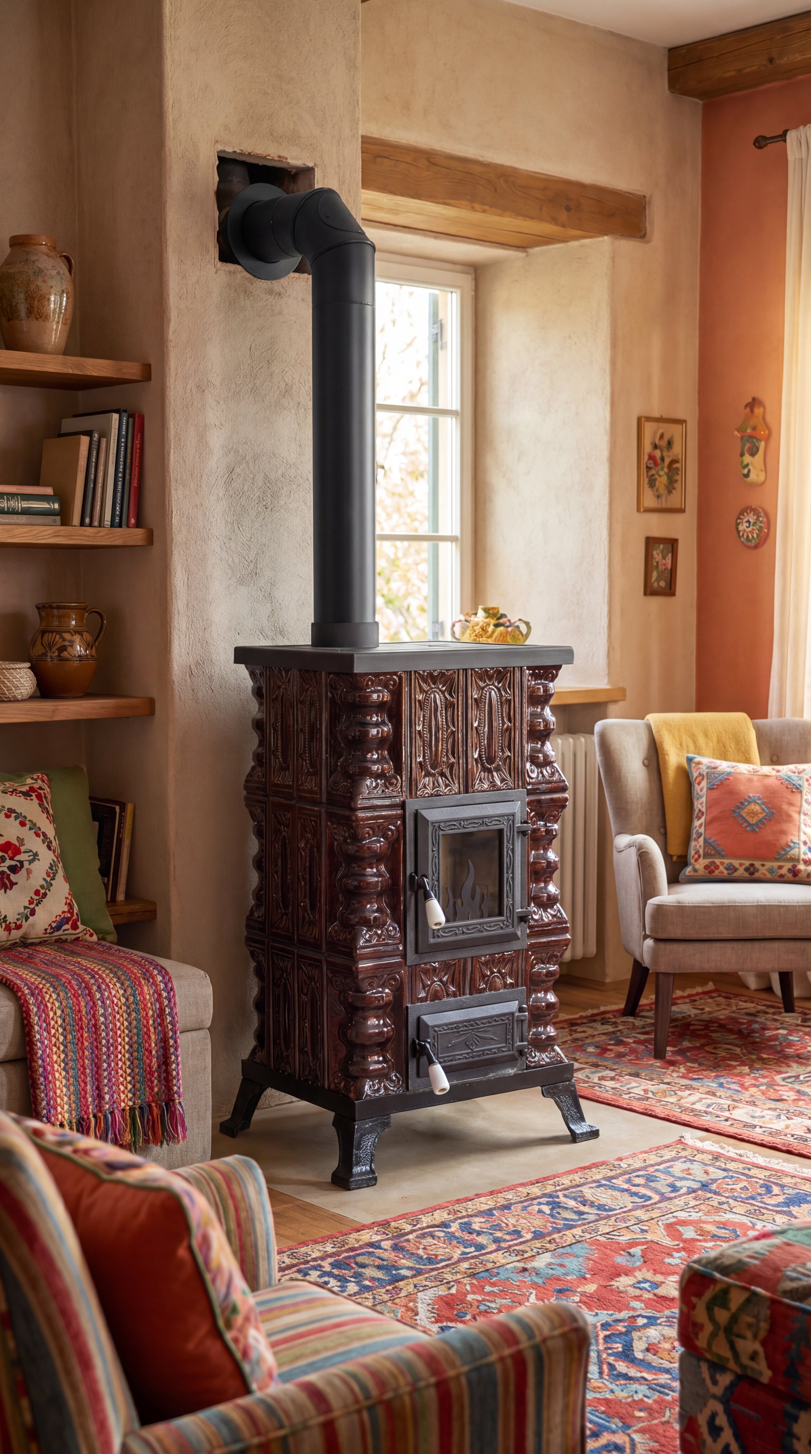 POÊLE CÉRAMIQUE MODÈLE 15 MARRON 5 kW