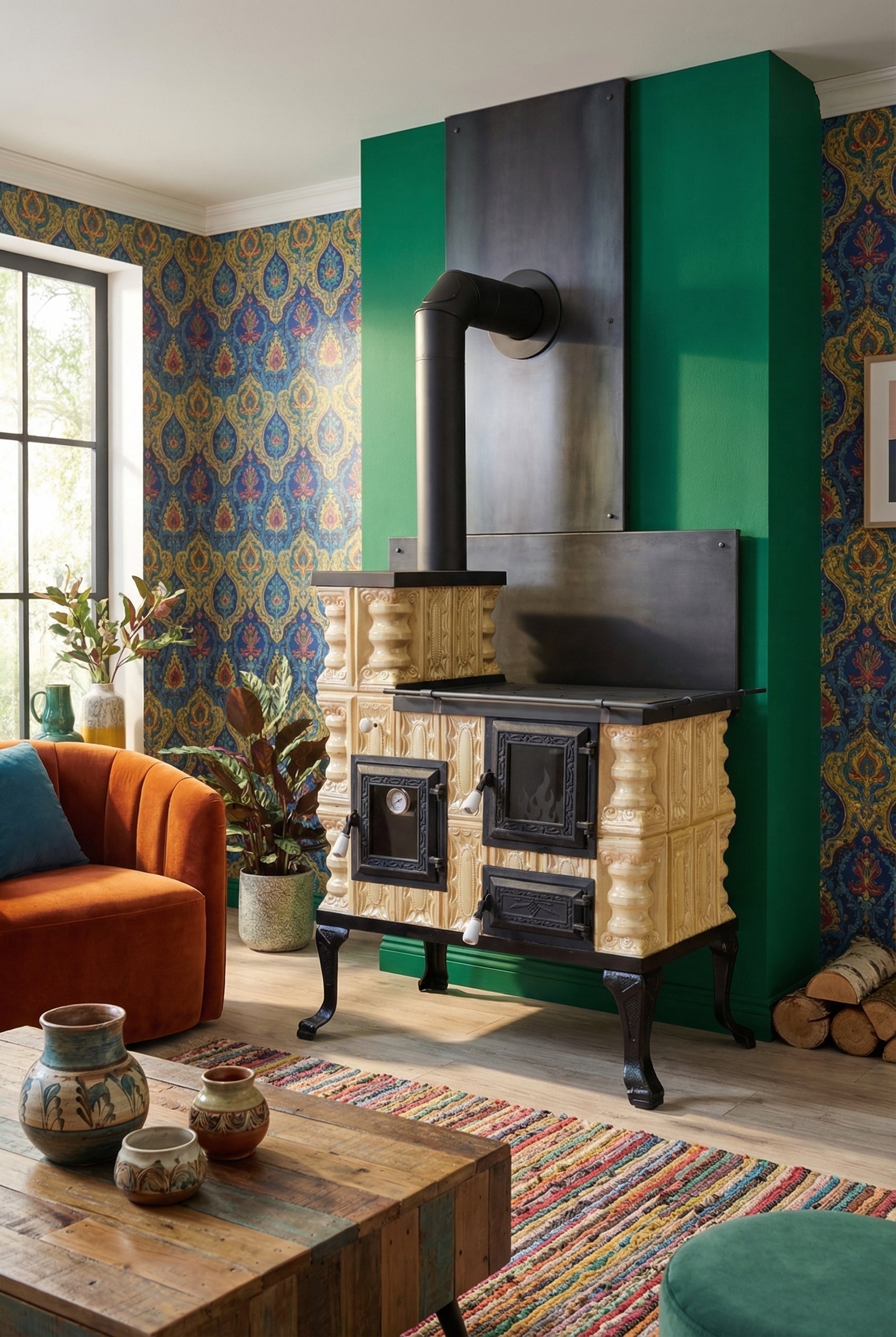 CERAMIC STOVE MODEL 27 CREAM LEFT 8 kW