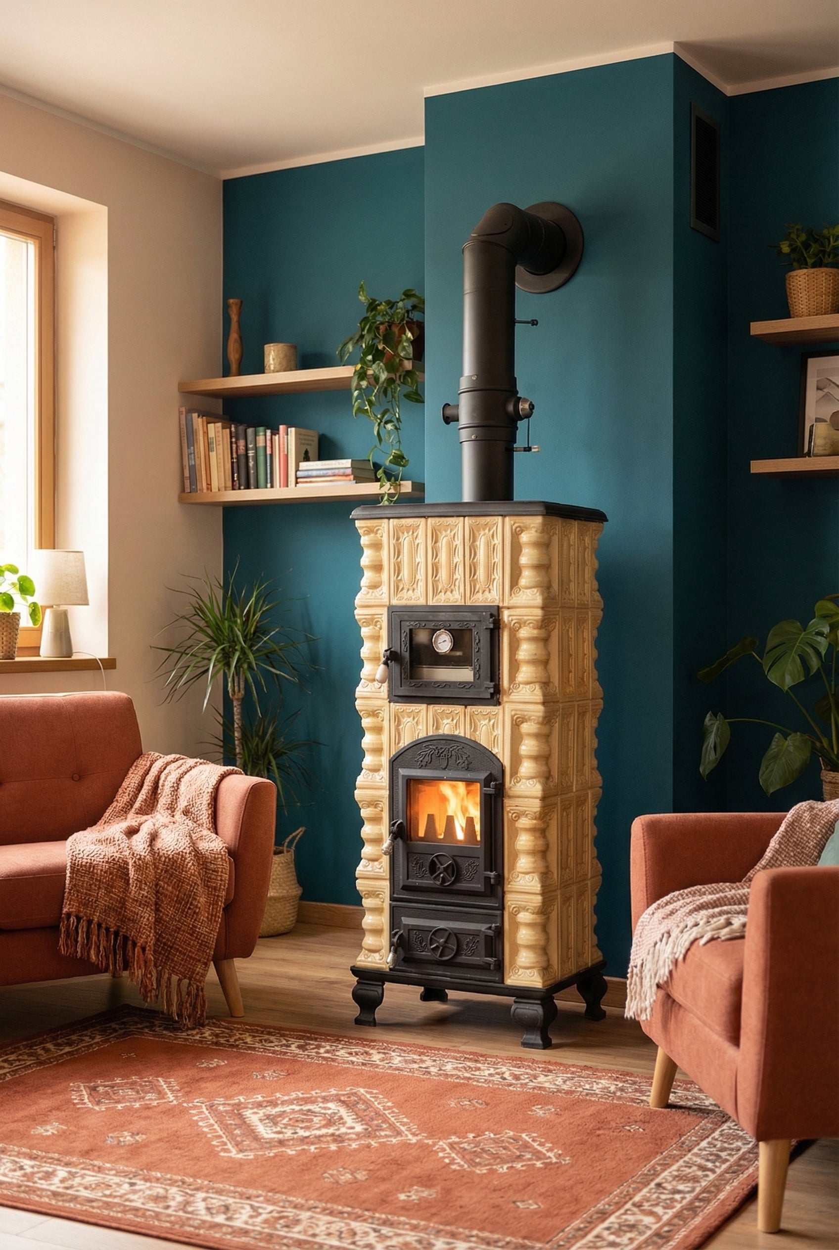 POÊLE CÉRAMIQUE MODÈLE 5 CRÈME 10 kW