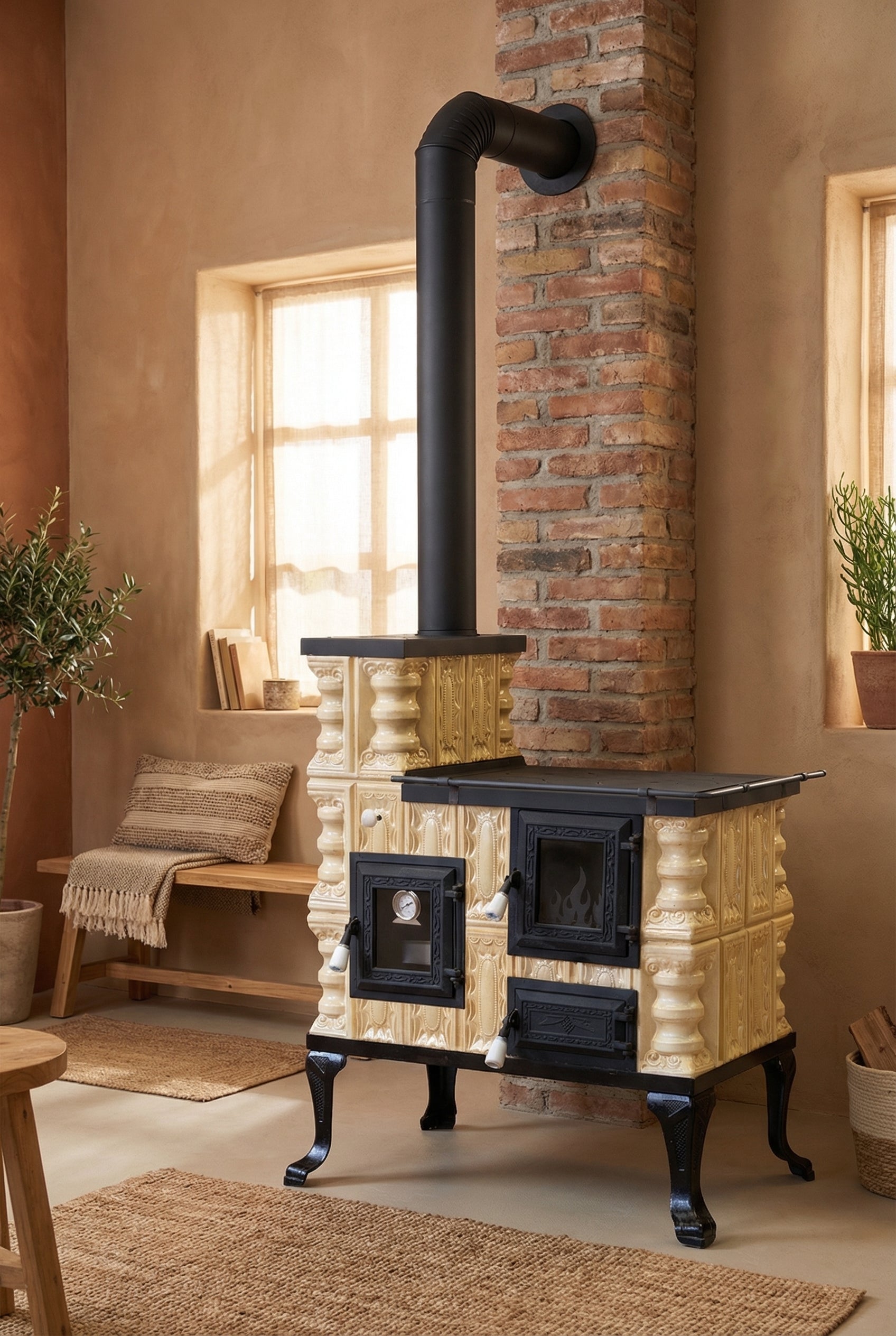 CERAMIC STOVE MODEL 27 CREAM LEFT 8 kW